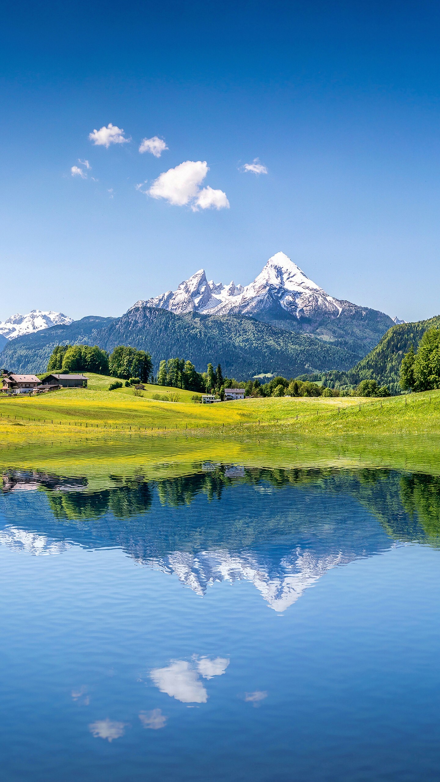 Mountain lake, Summer Wallpaper, 1440x2560 HD Phone