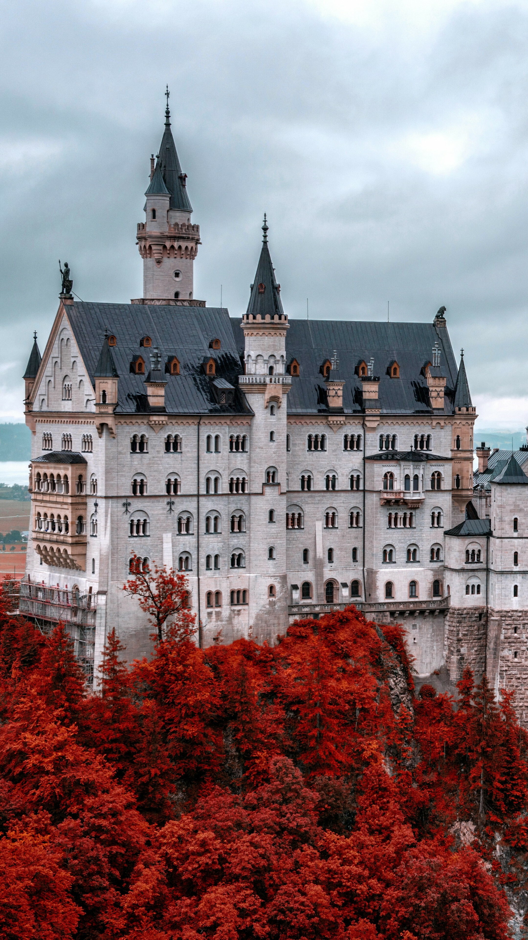 Neuschwanstein Castle wallpaper, Bavaria Germany, Tourism travel, Architectural marvel, 2160x3840 4K Phone