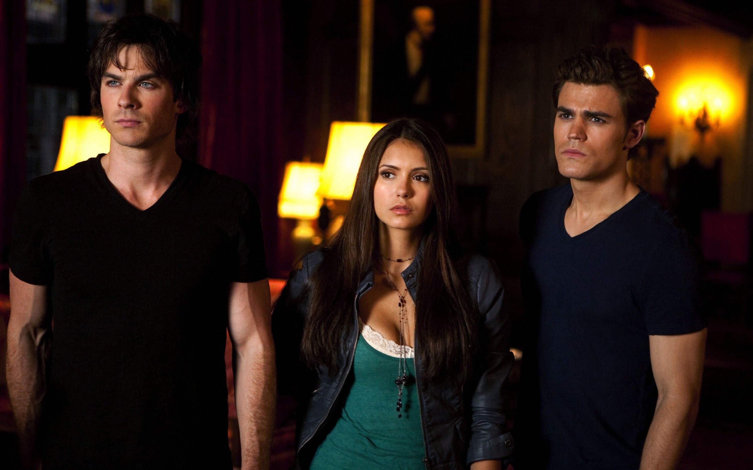 Damon, Elena and Stefan, The Vampire Diaries Wallpaper, 2880x1800 HD Desktop