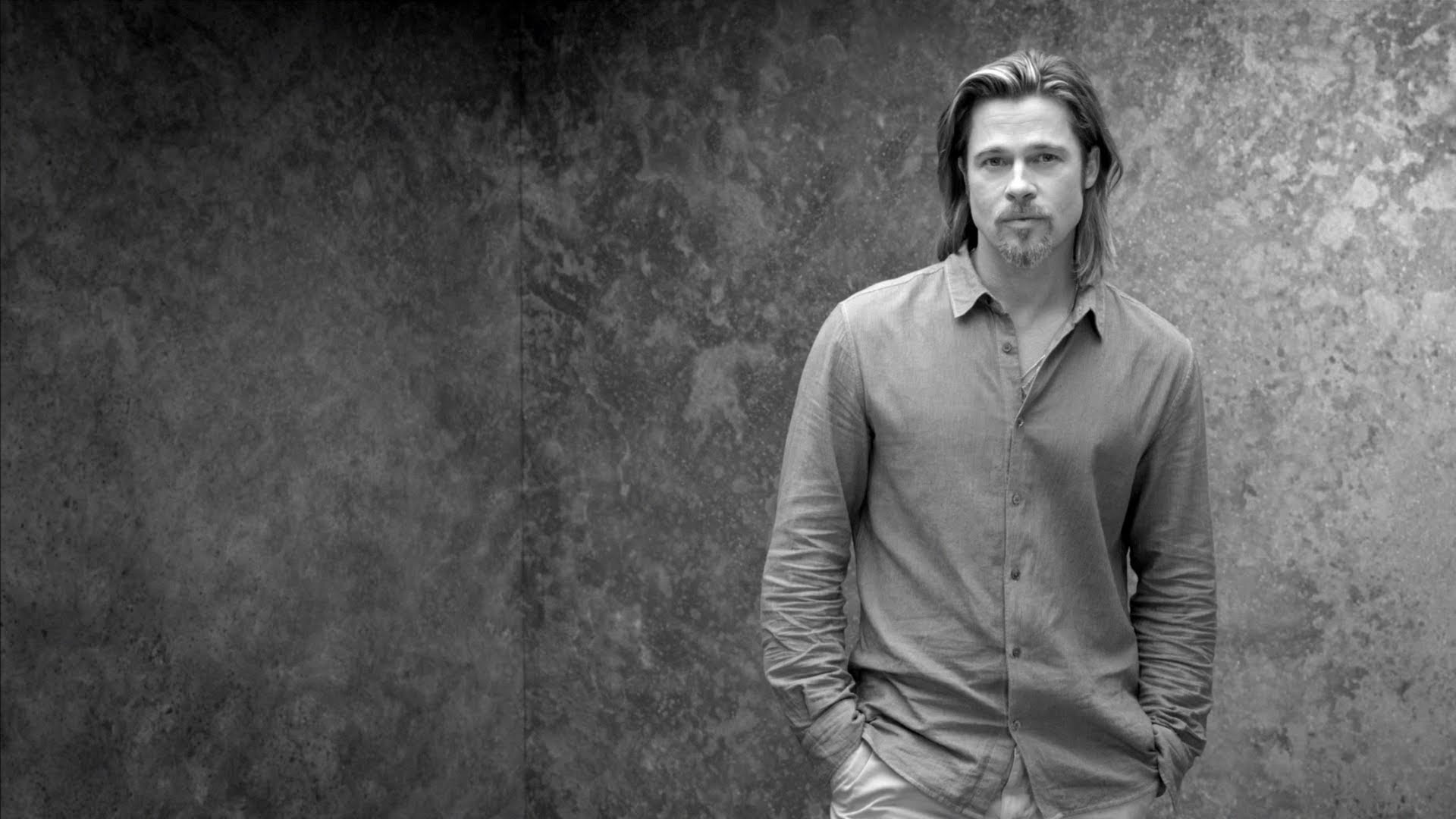 Monochrome Brad Pitt, Wallpaper, 64277, 1920x1080 Full HD Desktop