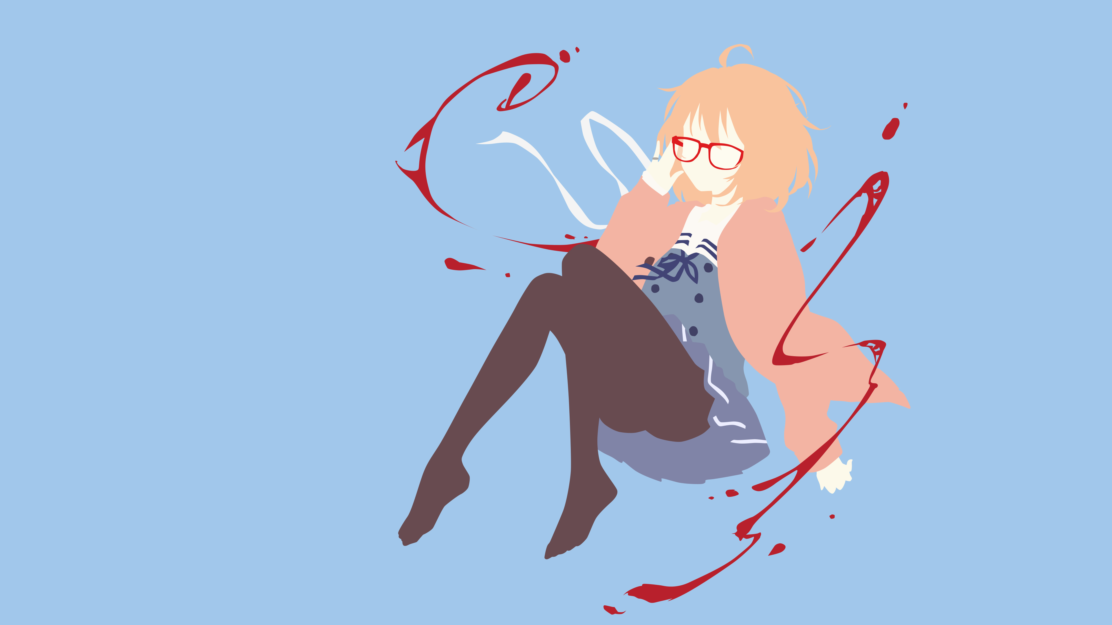 Beyond the Boundary, Kuriyama Mirai, Minimalist anime, Kawaii, 3840x2160 4K Desktop