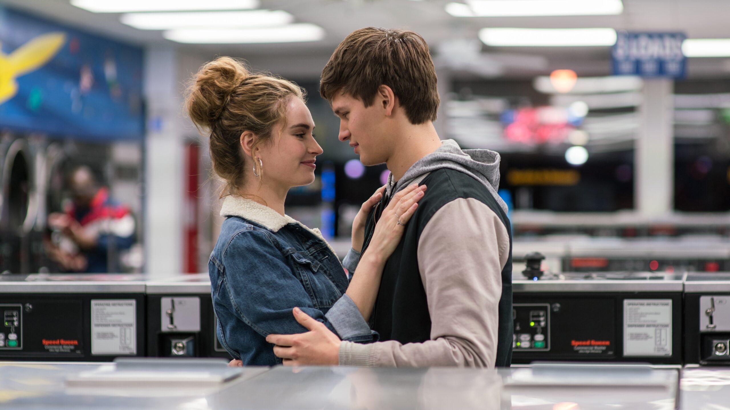 Ansel Elgort, Lily James, Baby Driver, HDWallpapers4Me, 2560x1440 HD Desktop