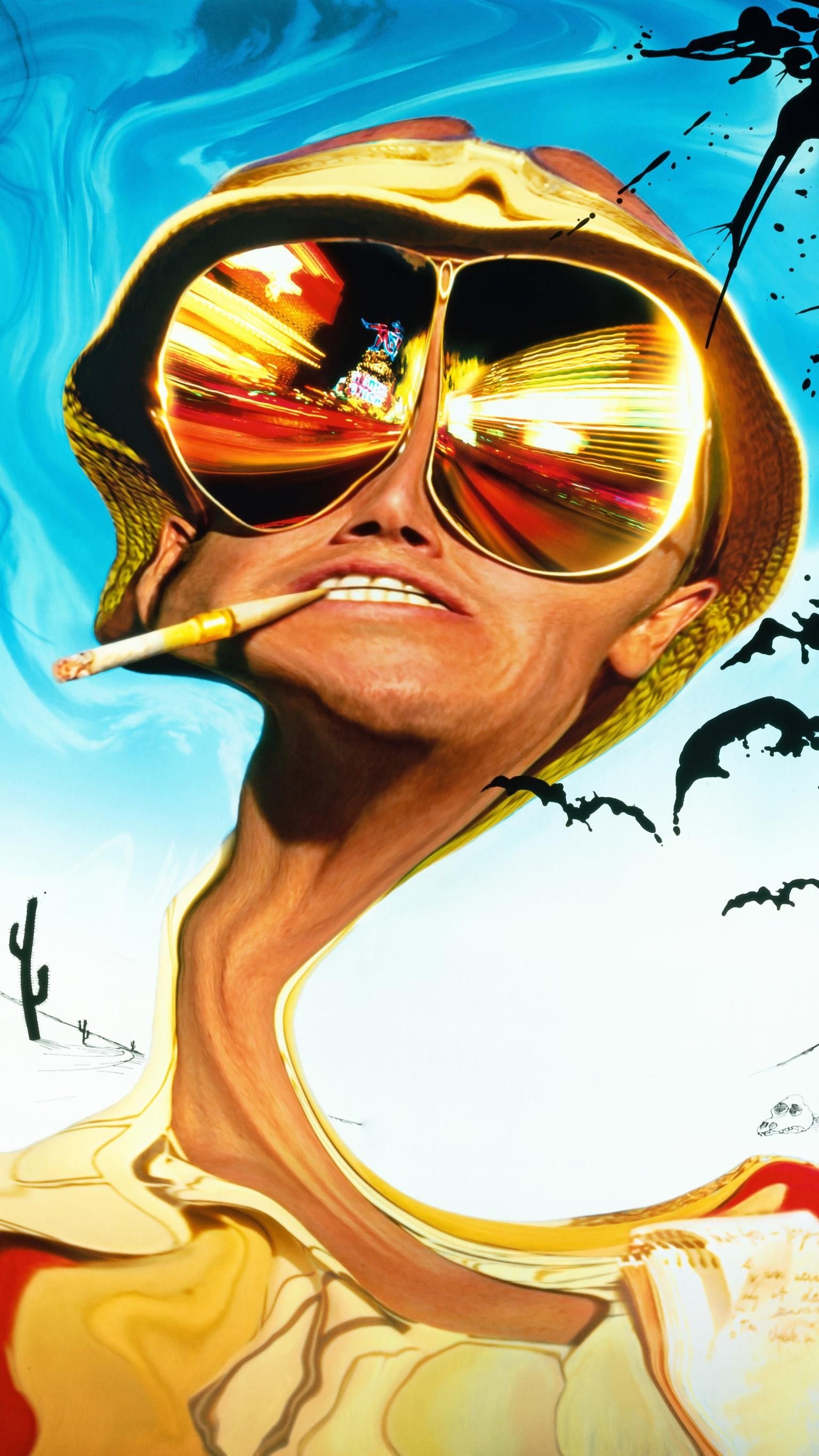 Art deco poster, Hunter S. Thompson Wallpaper, 1540x2740 HD Phone