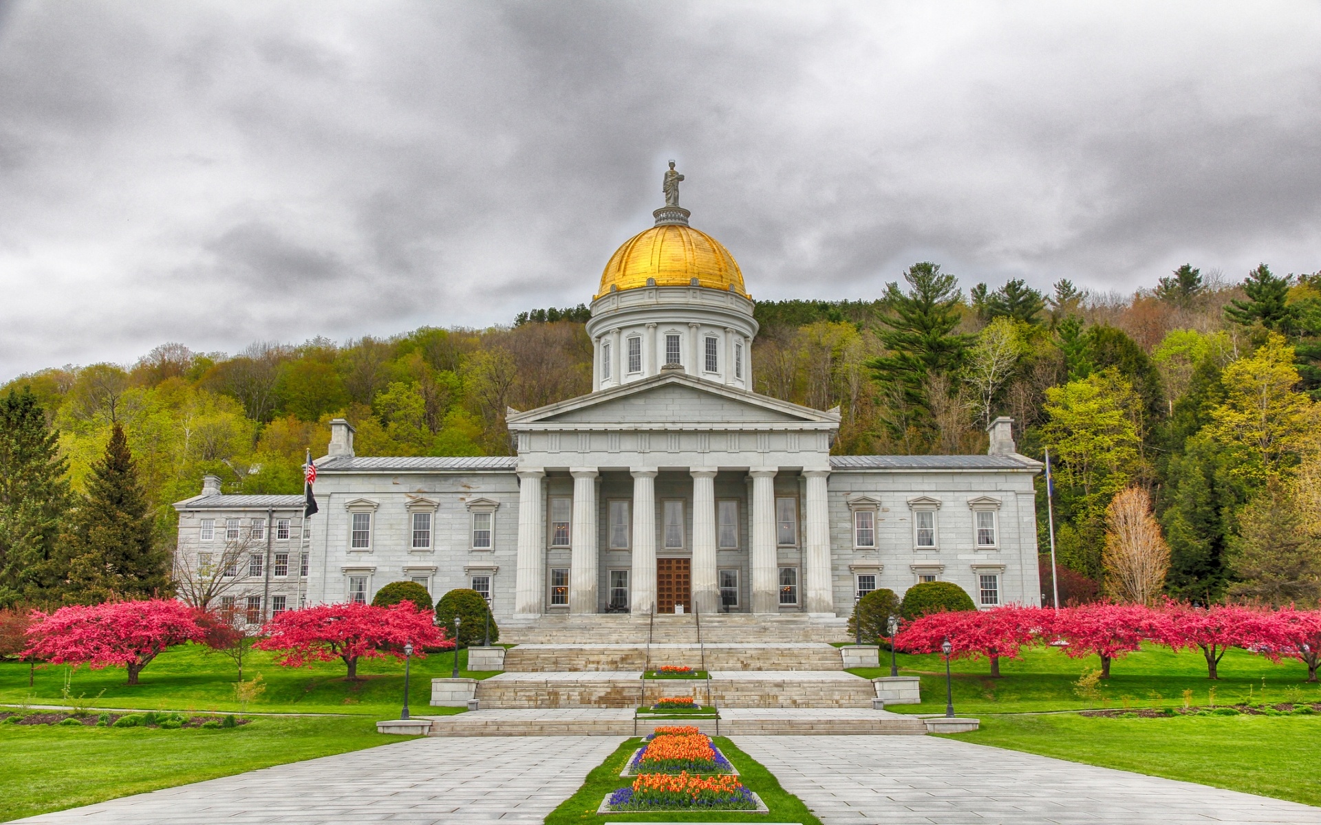 Vermont state house, Architectural landmark, Historical significance, Government building, 1920x1200 HD Desktop