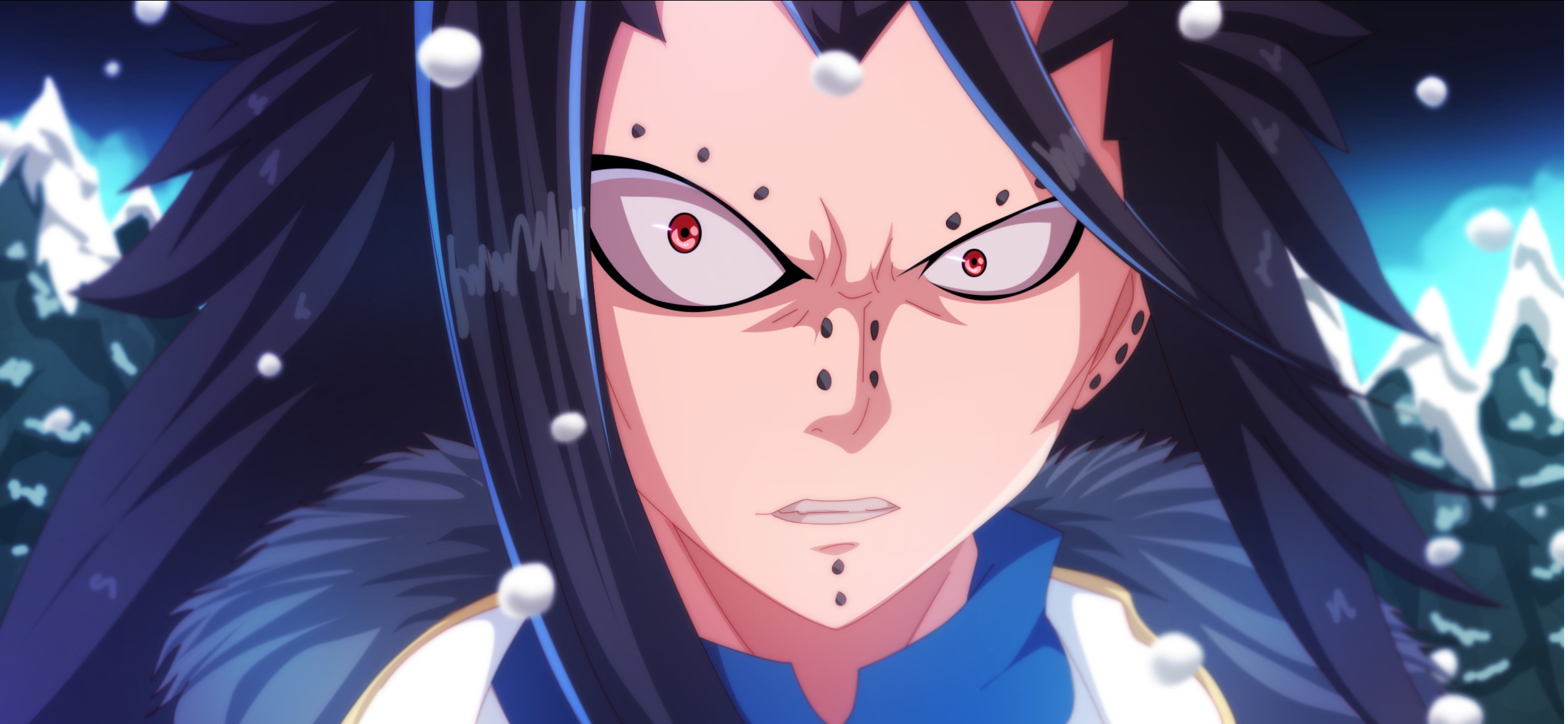 Gajeel Redfox, Iron dragon slayer, Fairy Tail guild, Powerful magic, 2390x1100 Dual Screen Desktop