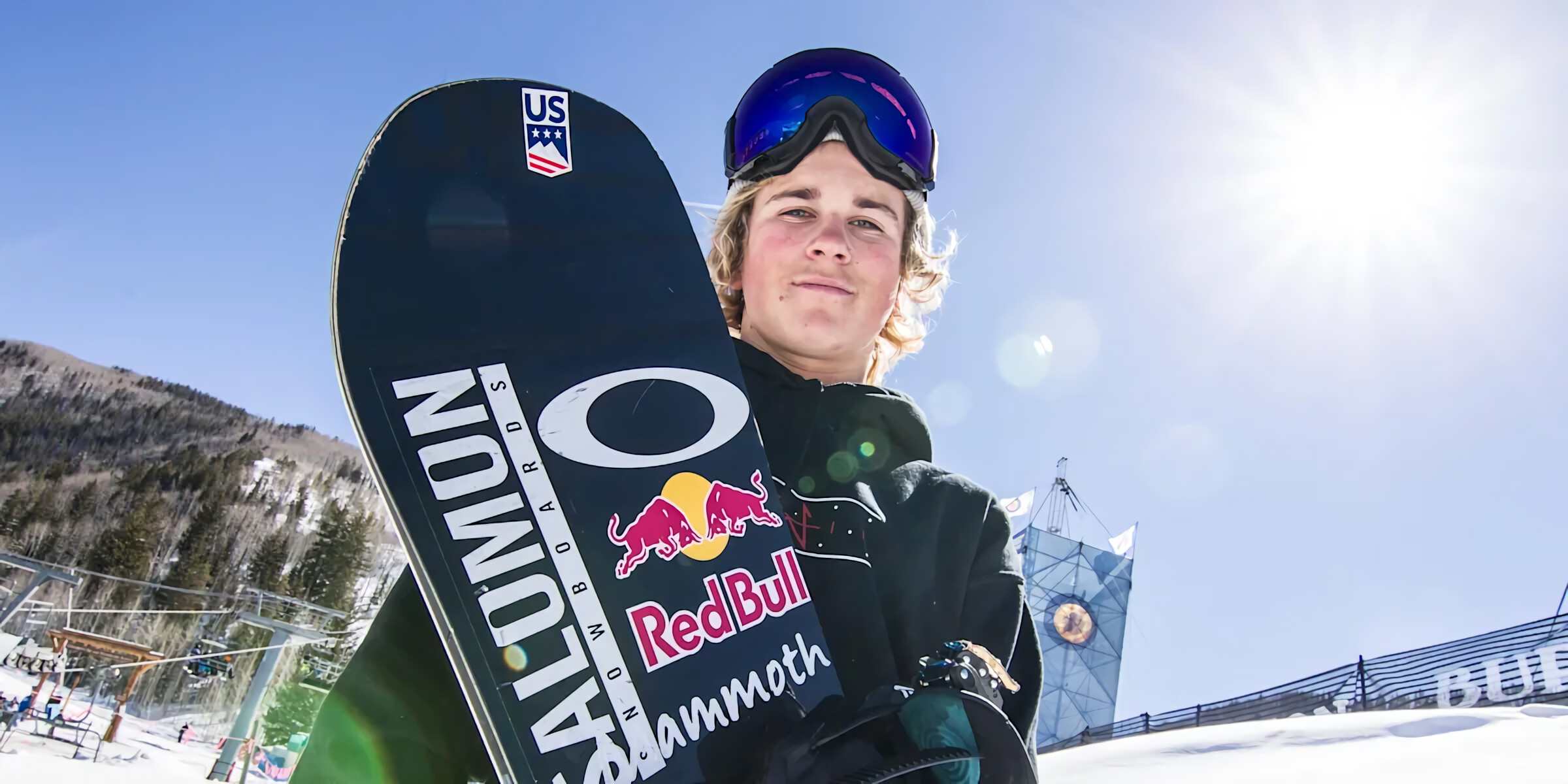 Judd Henkes, Fearless snowboarder, Gravity-defying flips, Snow-capped mountains, 2400x1200 Dual Screen Desktop