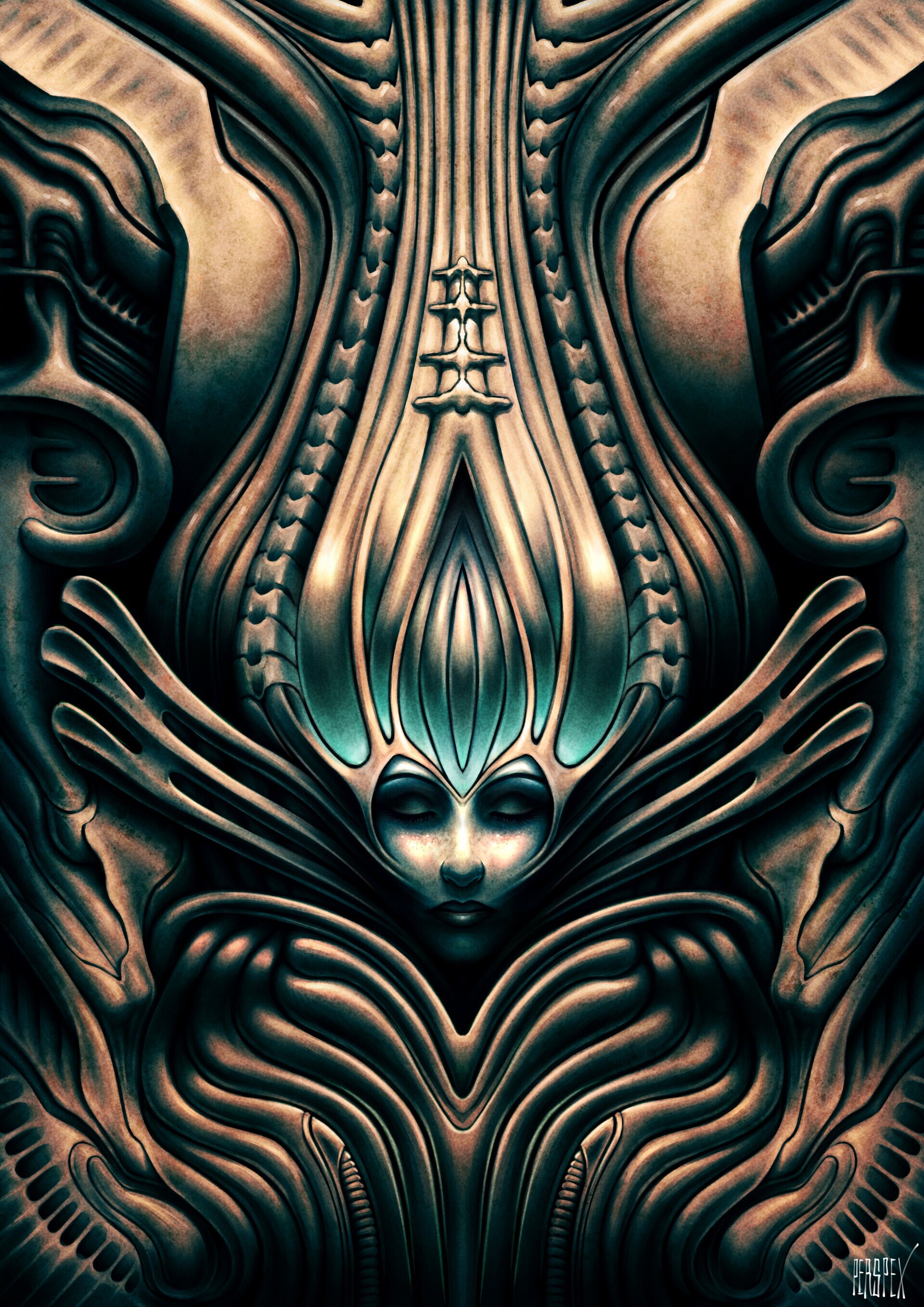 H.R. Giger, Alien-inspired art, Bio-mechanical wonders, Twisted imagination, 1920x2720 HD Phone