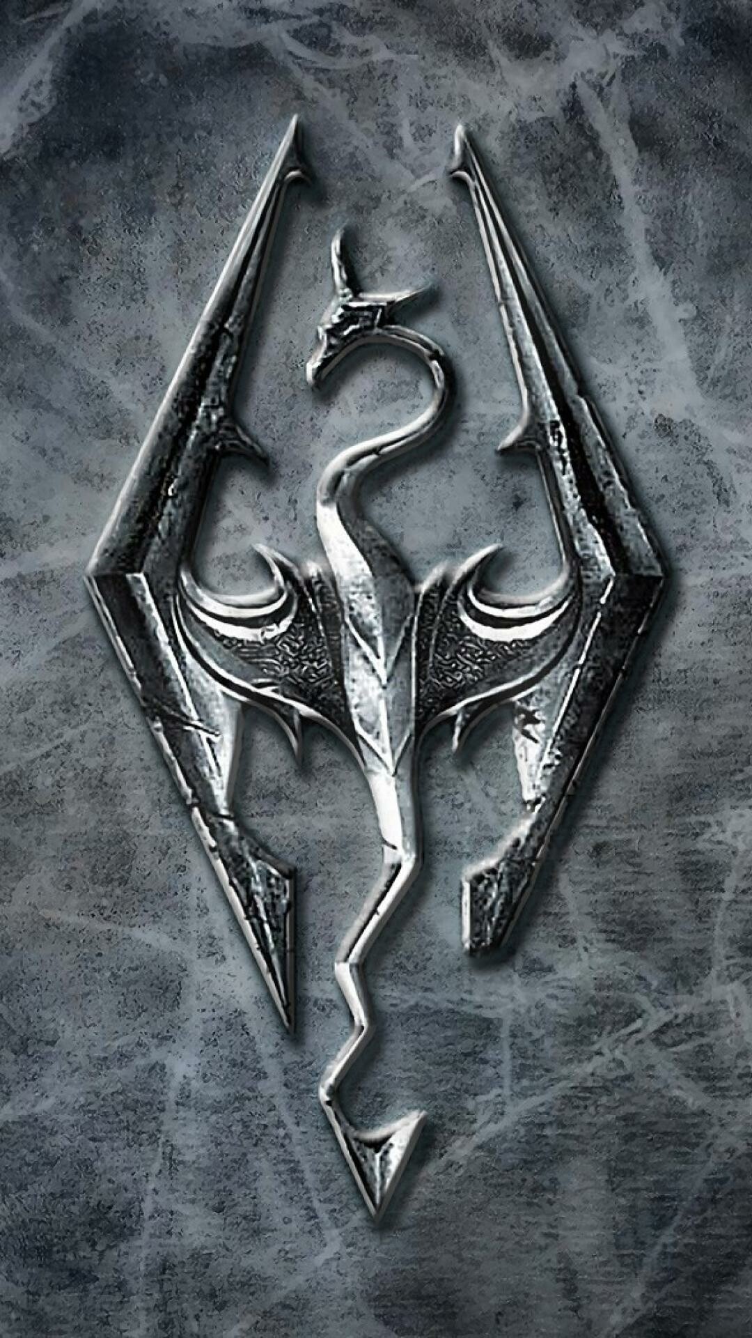 Dragonborn Logo, Skyrim Wallpaper, 1080x1920 Full HD Phone