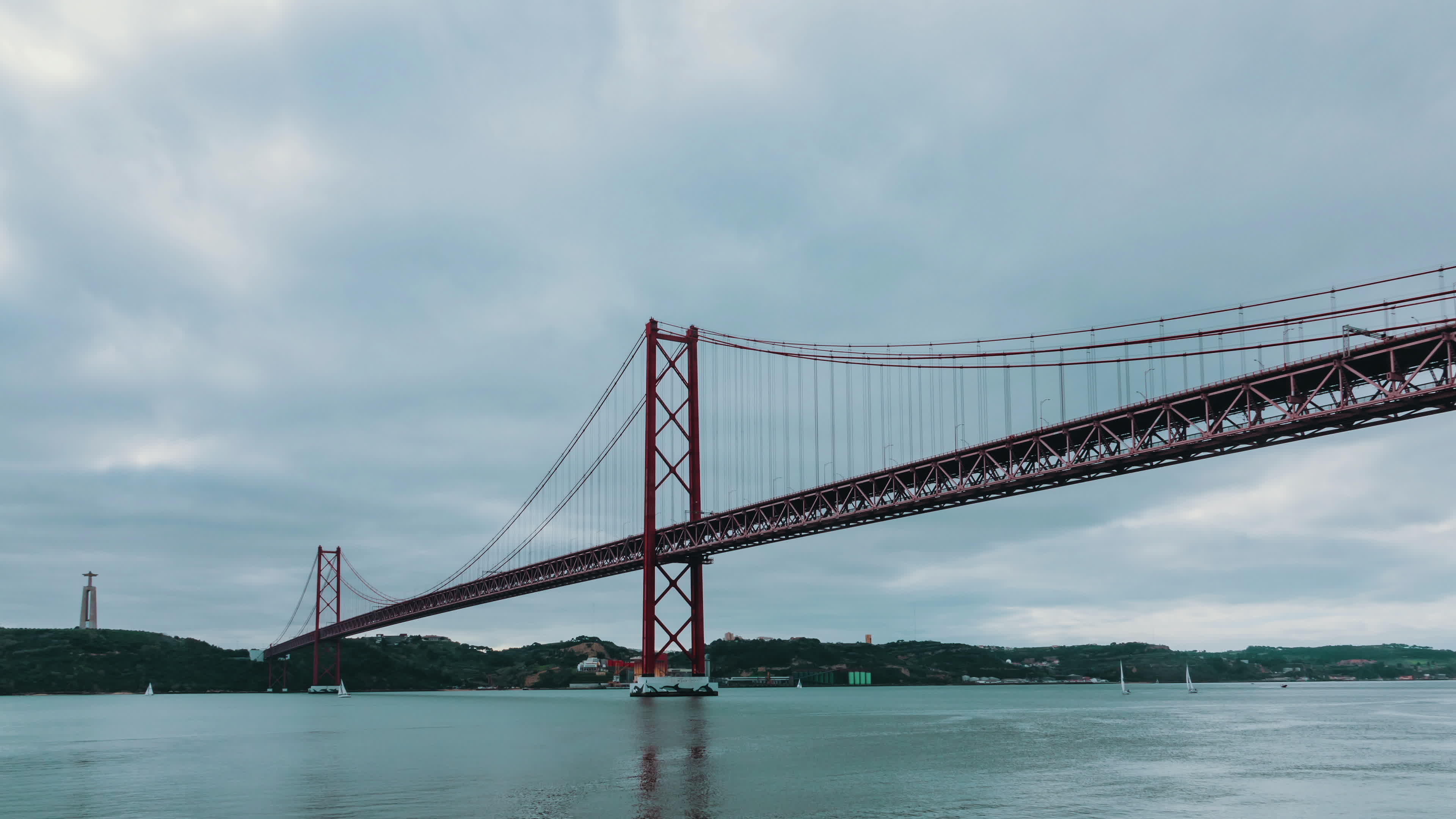 Travels, Bridge, Cloudscape, Lisbon, 3840x2160 4K Desktop