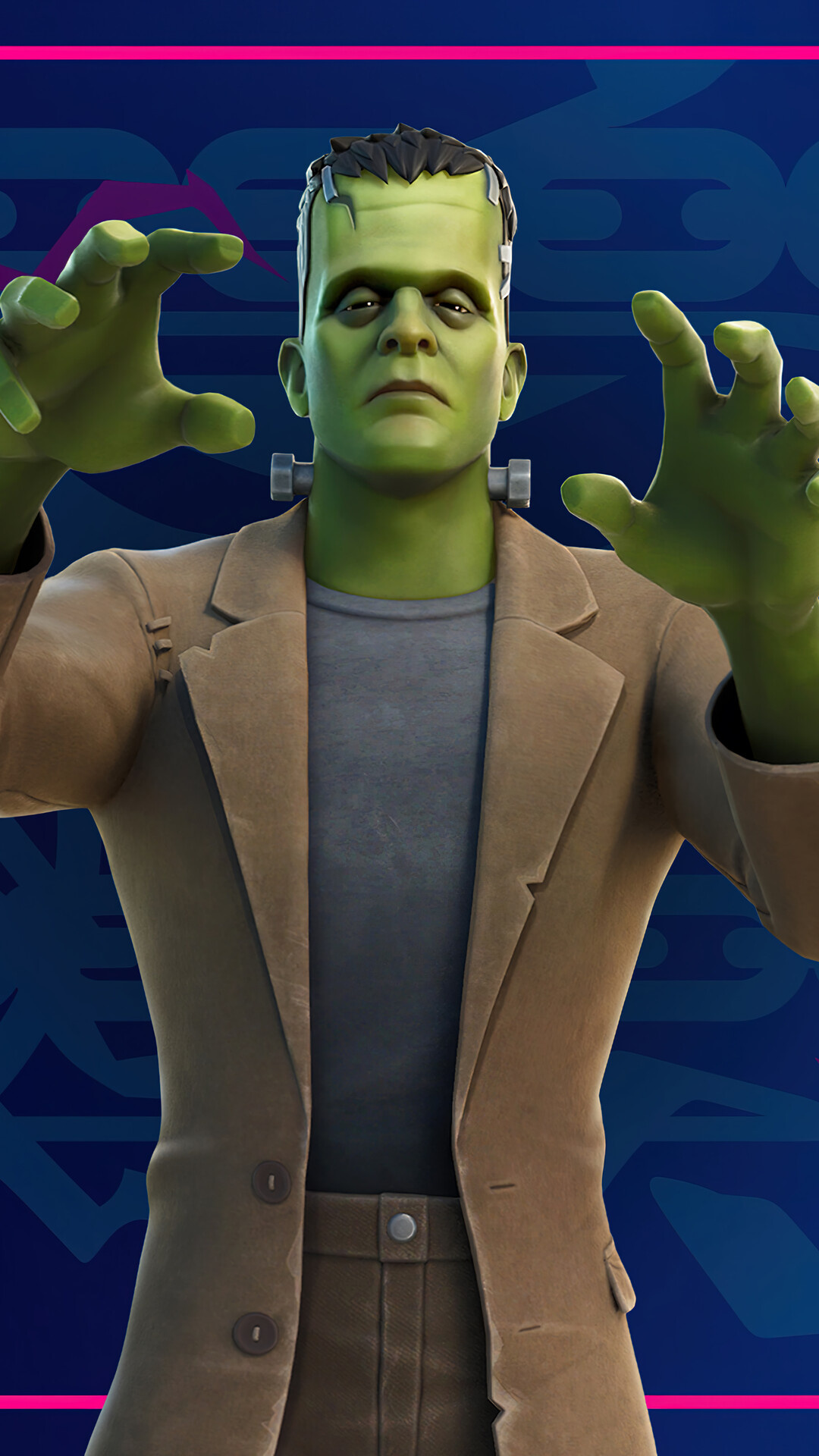 Fortnite Frankenstein, Monster skin phone, Wallpaper download, Epic game crossover, 1080x1920 Full HD Phone