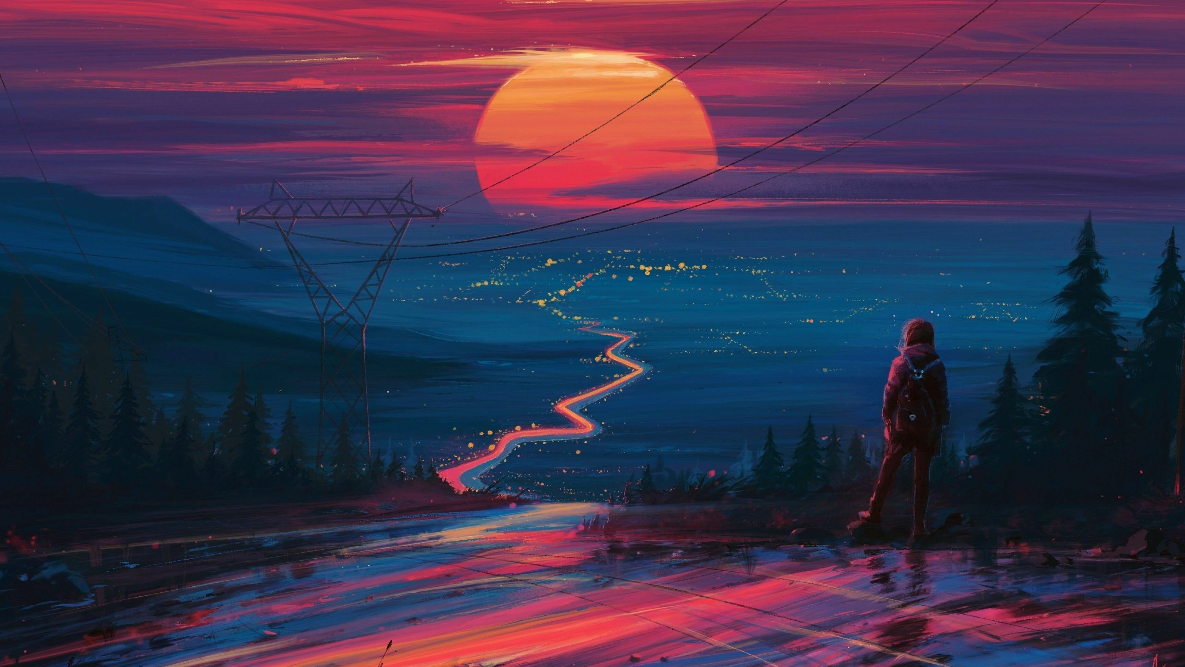 Digital art, Sunsets Wallpaper, 3840x2160 4K Desktop