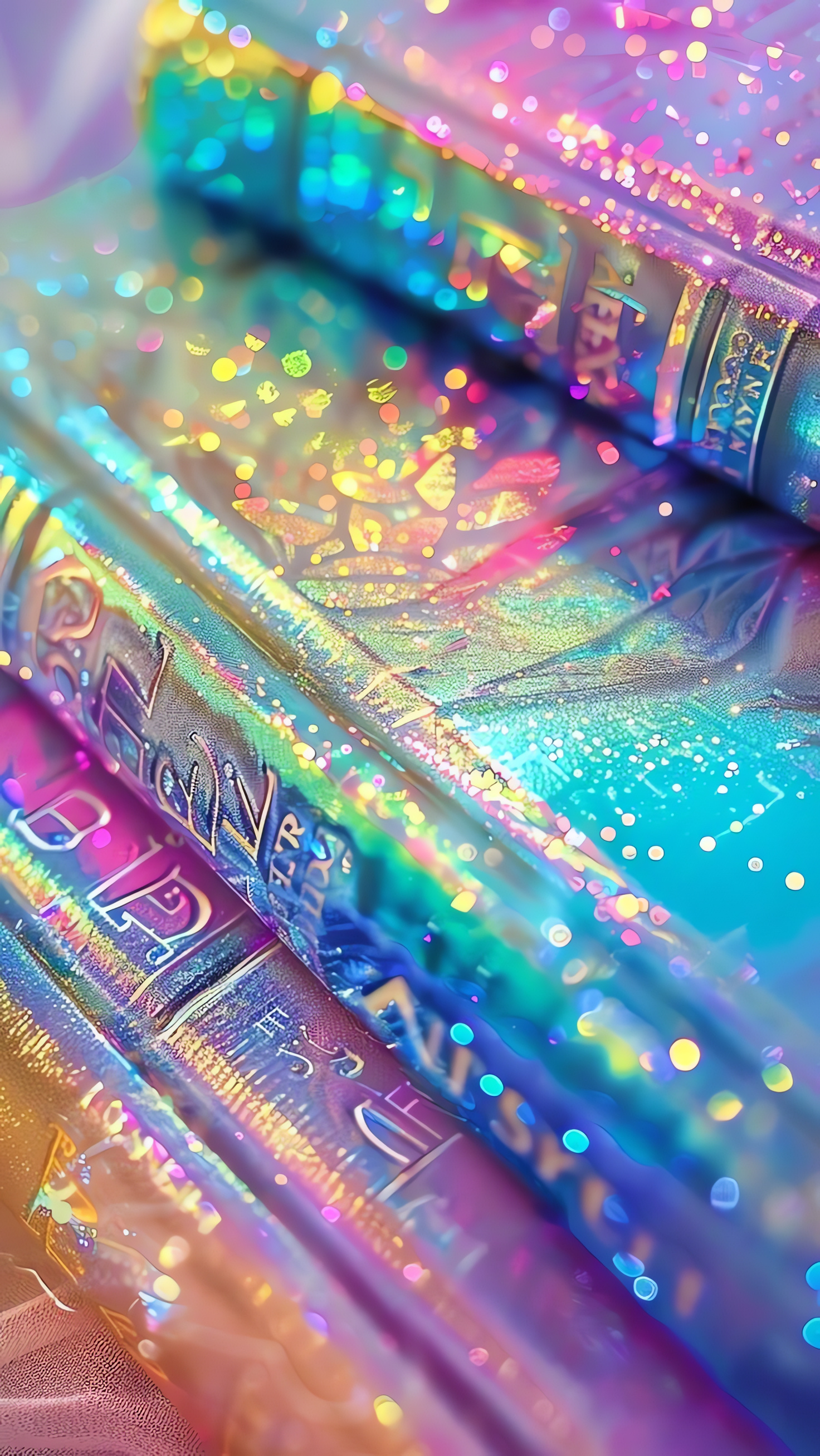 Sparkles, Neon Books, Glitter Wallpaper, Book Backs, HR, 5240p