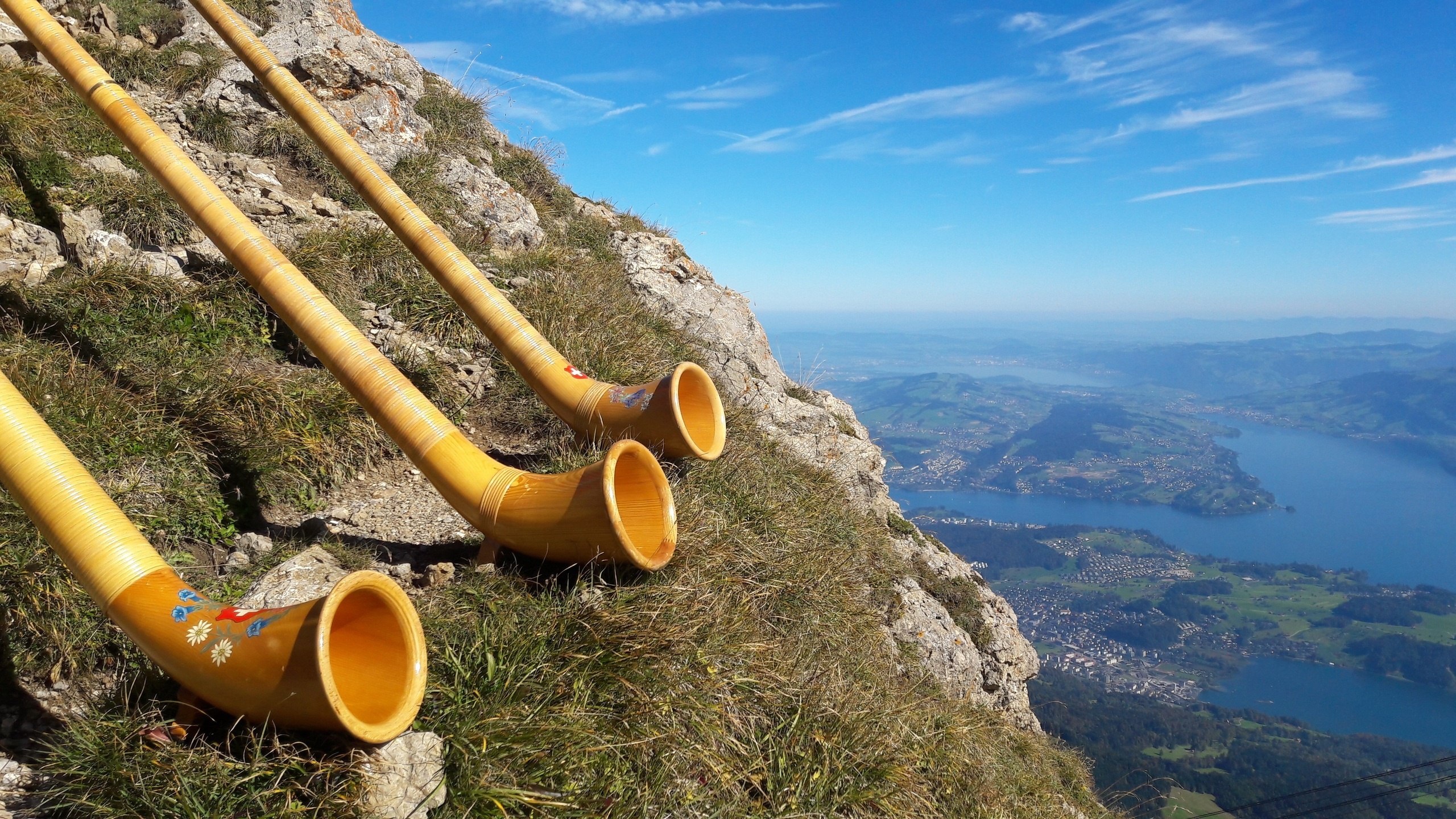 Free images Switzerland, Alphorn musical instrument, Mountain brass instrument, Woodwind instrument, 2560x1440 HD Desktop