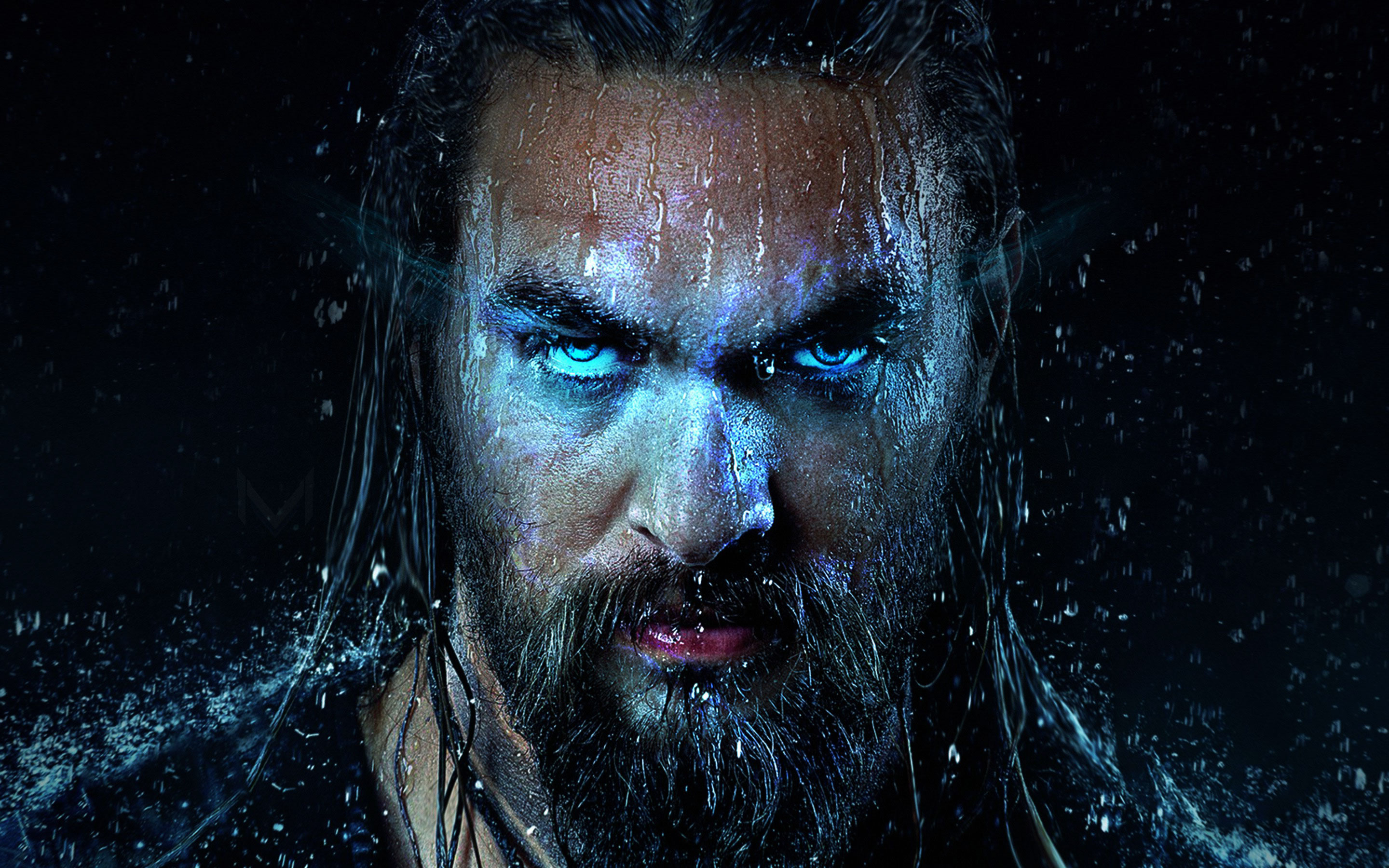 Aquaman face, HD wallpaper, Superhero close-up, Underwater hero, 2880x1800 HD Desktop