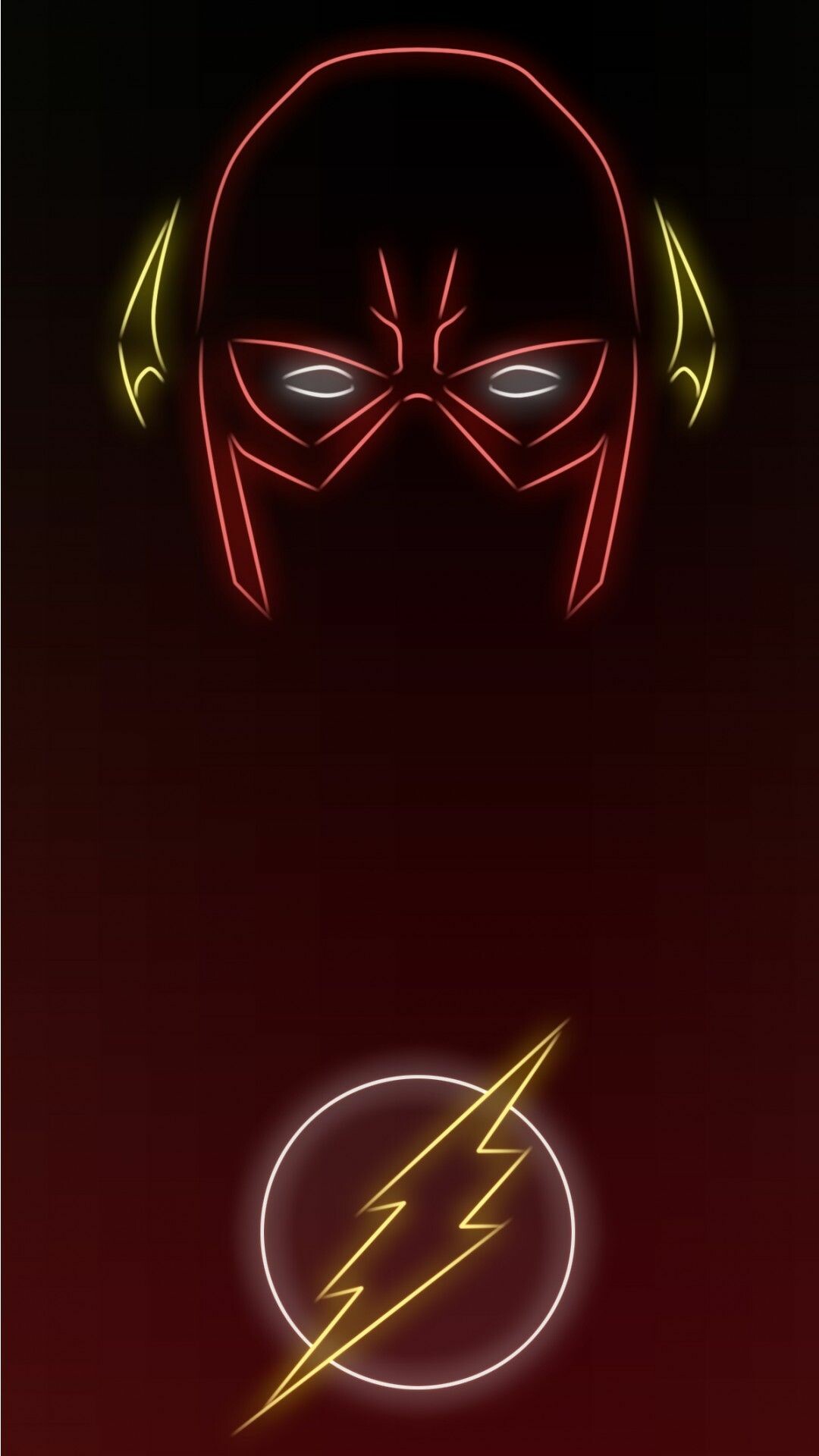 Neon Light, The Flash, Superhero wallpaper, 1080x1920 Full HD Phone