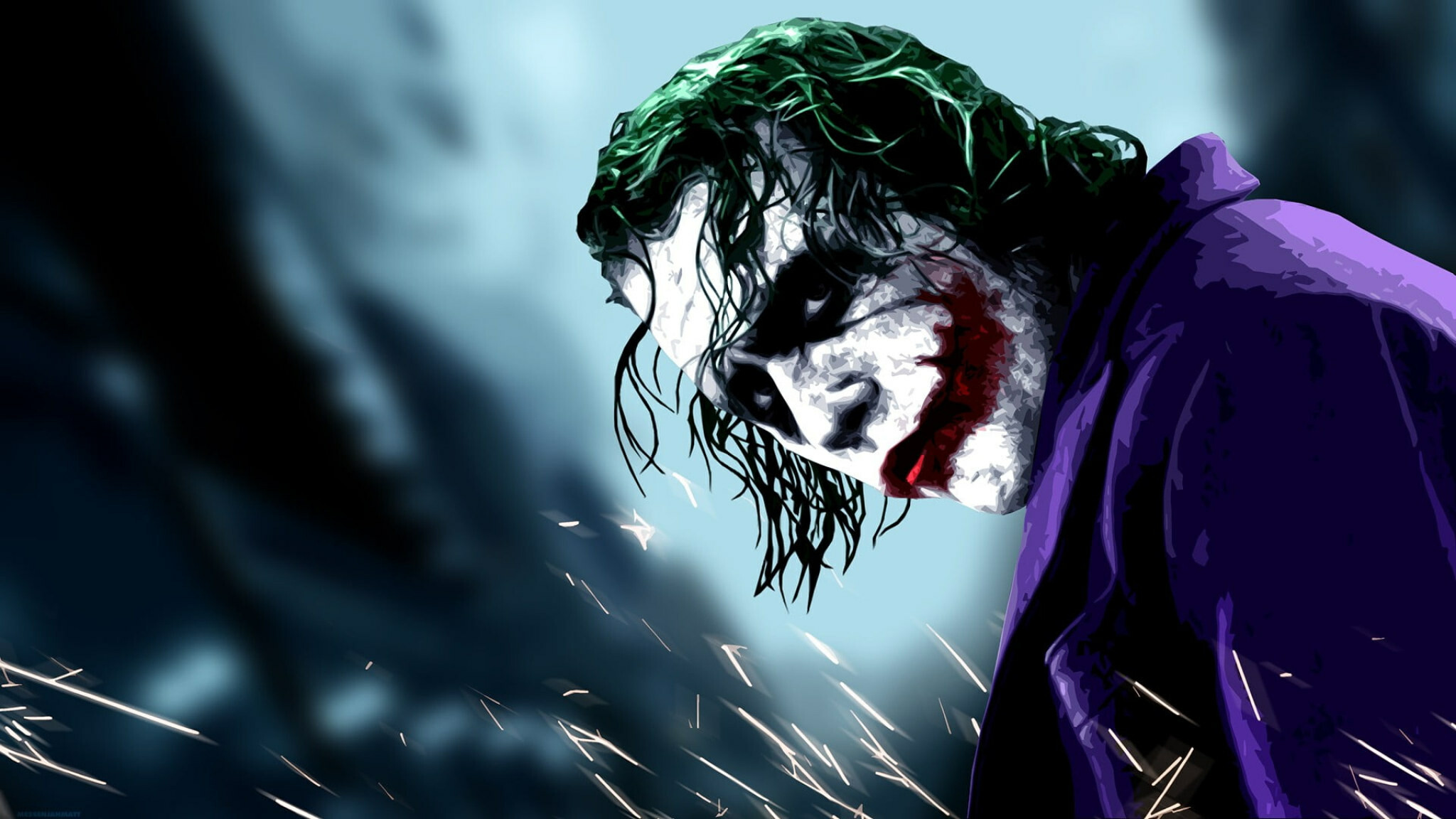 The Dark Knight, Heath Ledger as the Joker, Movie poster, Batman franchise, 2050x1160 HD Desktop