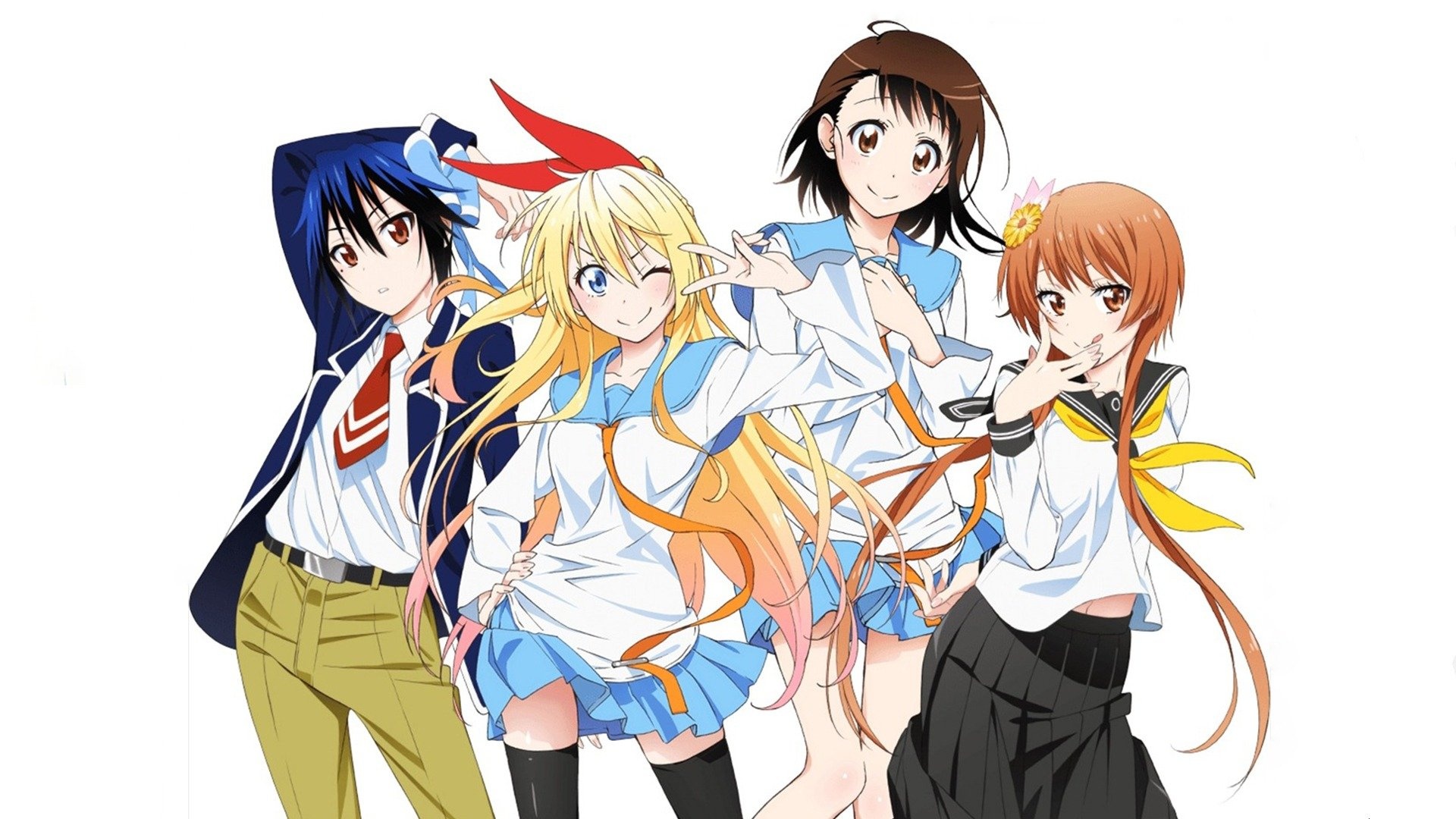 Nisekoi: False Love, Romantic comedy anime, Online streaming, Complicated relationships, 1920x1080 Full HD Desktop