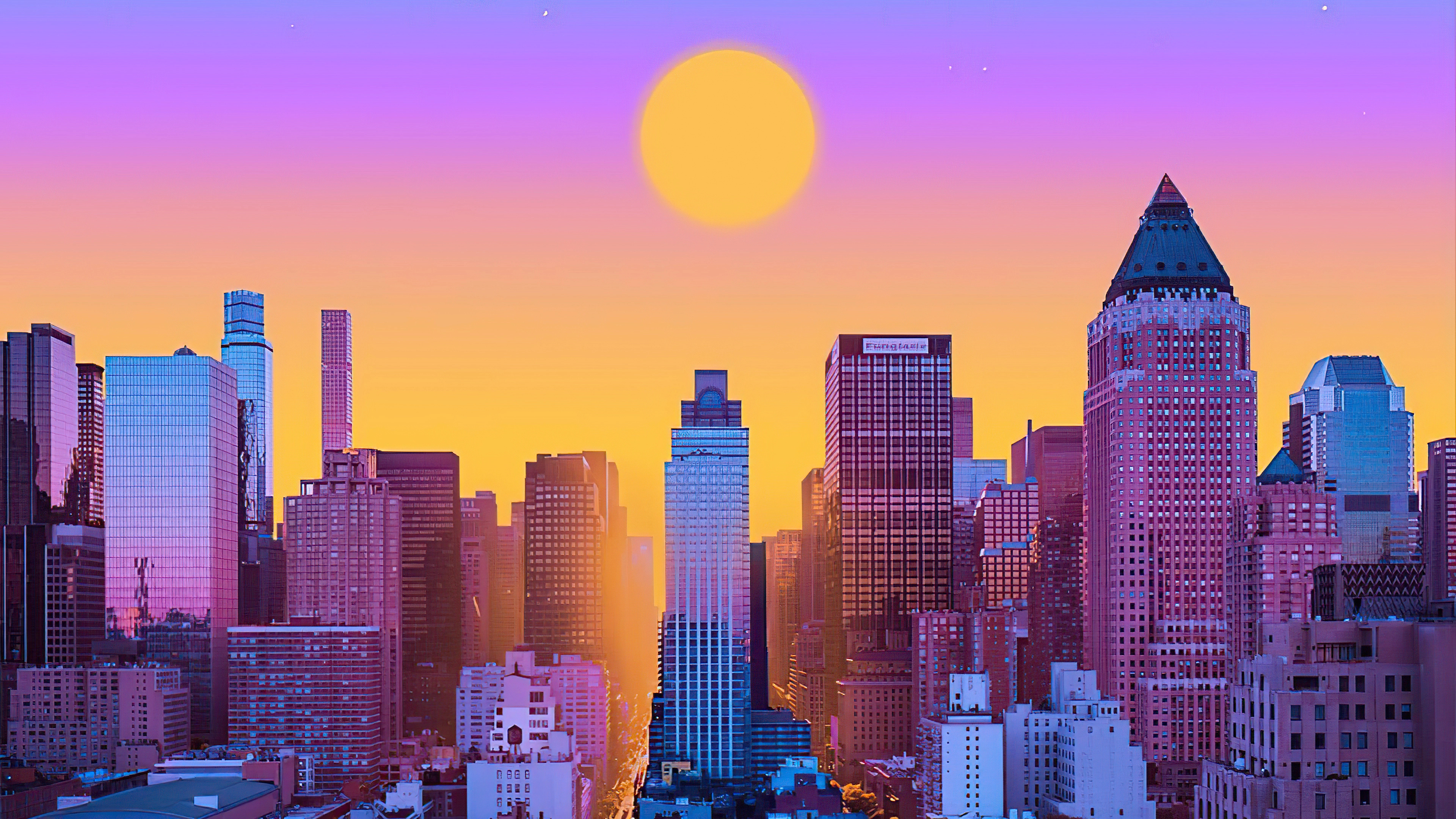 New York morning, Digital art wallpaper, 4K Ultra HD, 3840x2160 4K Desktop