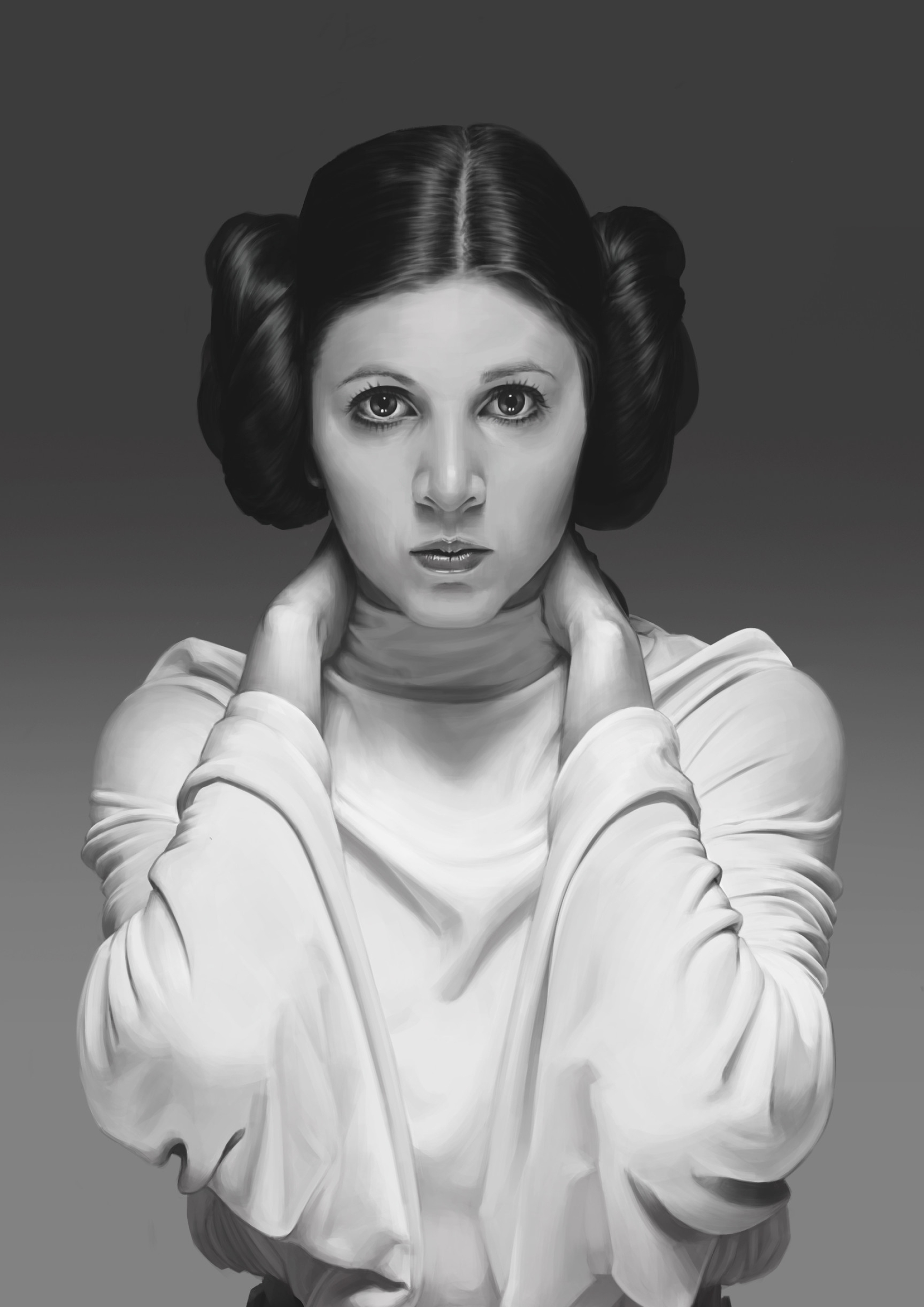 Carrie Fisher, Princess Leia, Artstation, 1920x2720 HD Phone