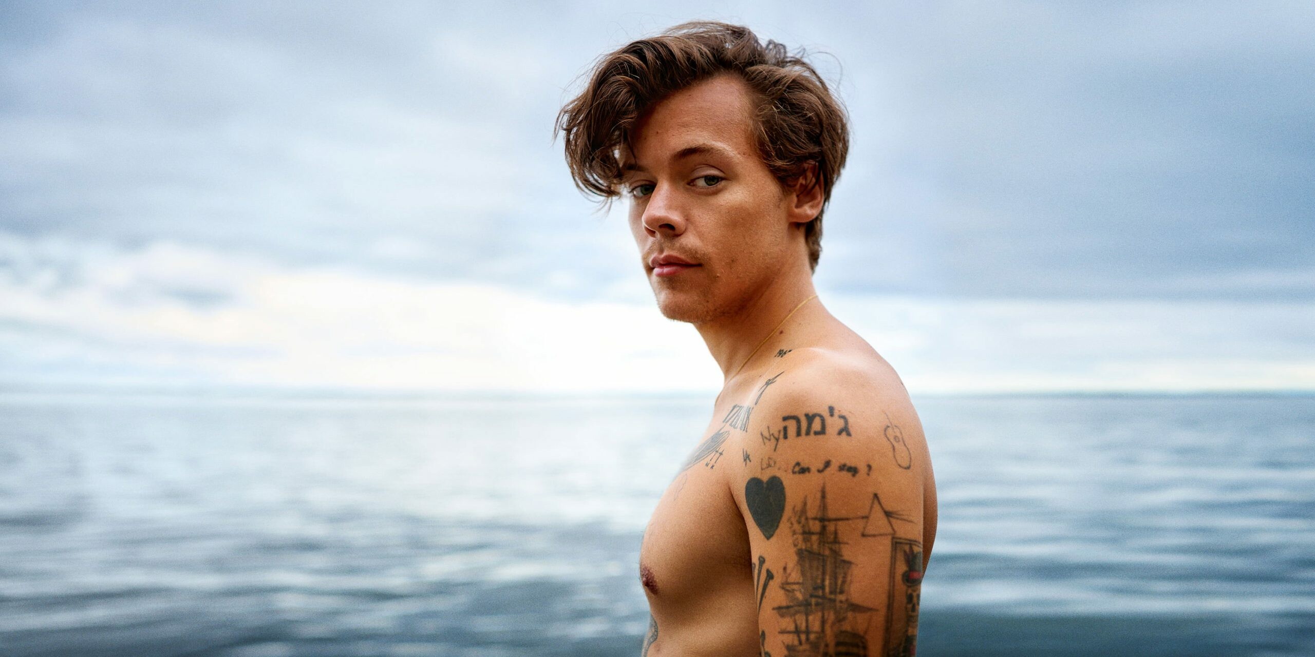 Harry Styles, English tattoo, Wallpaper for you, Celeb, 2560x1280 Dual Screen Desktop