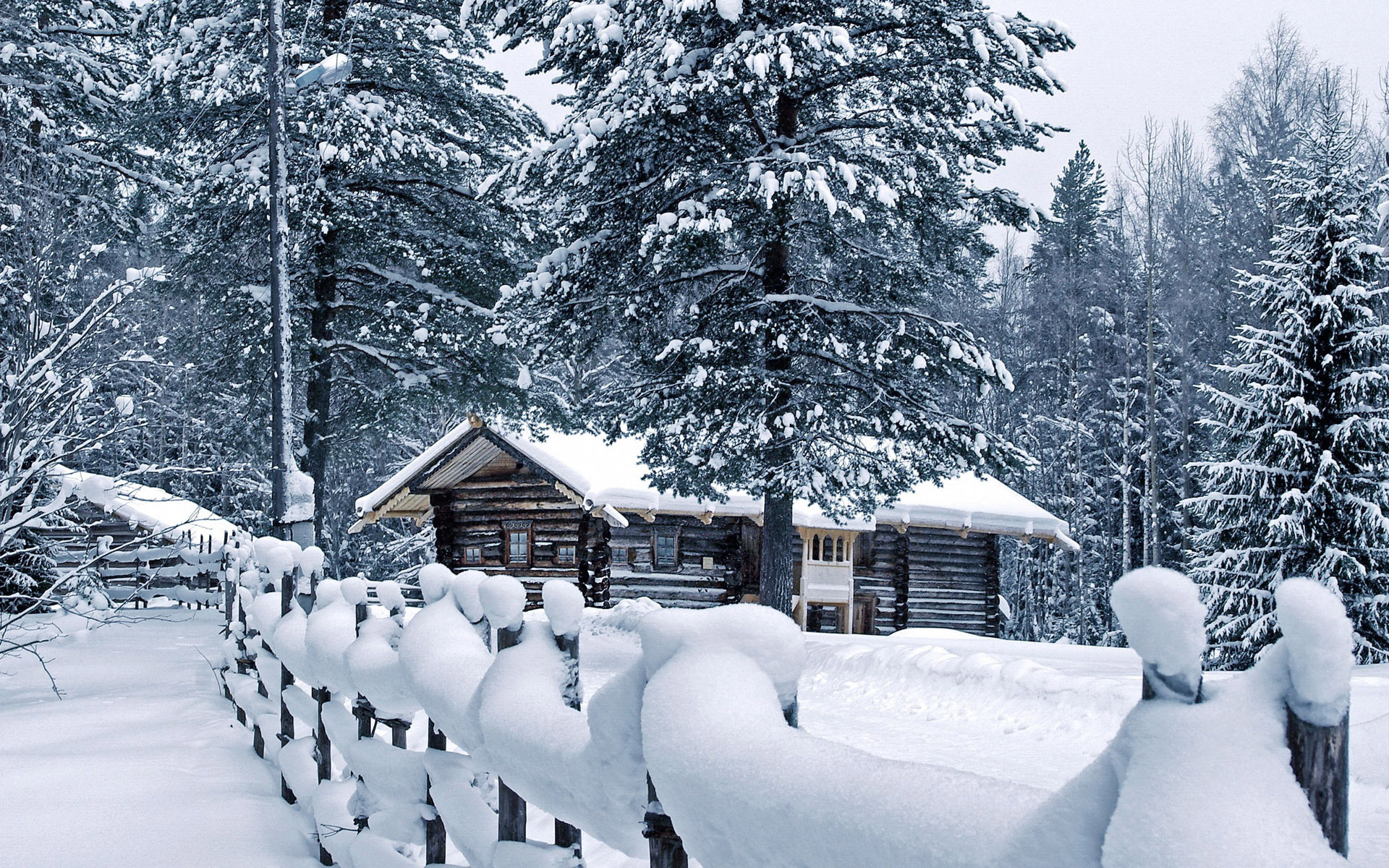 44+ Log Cabin in Snow Wallpaper 1920x1200