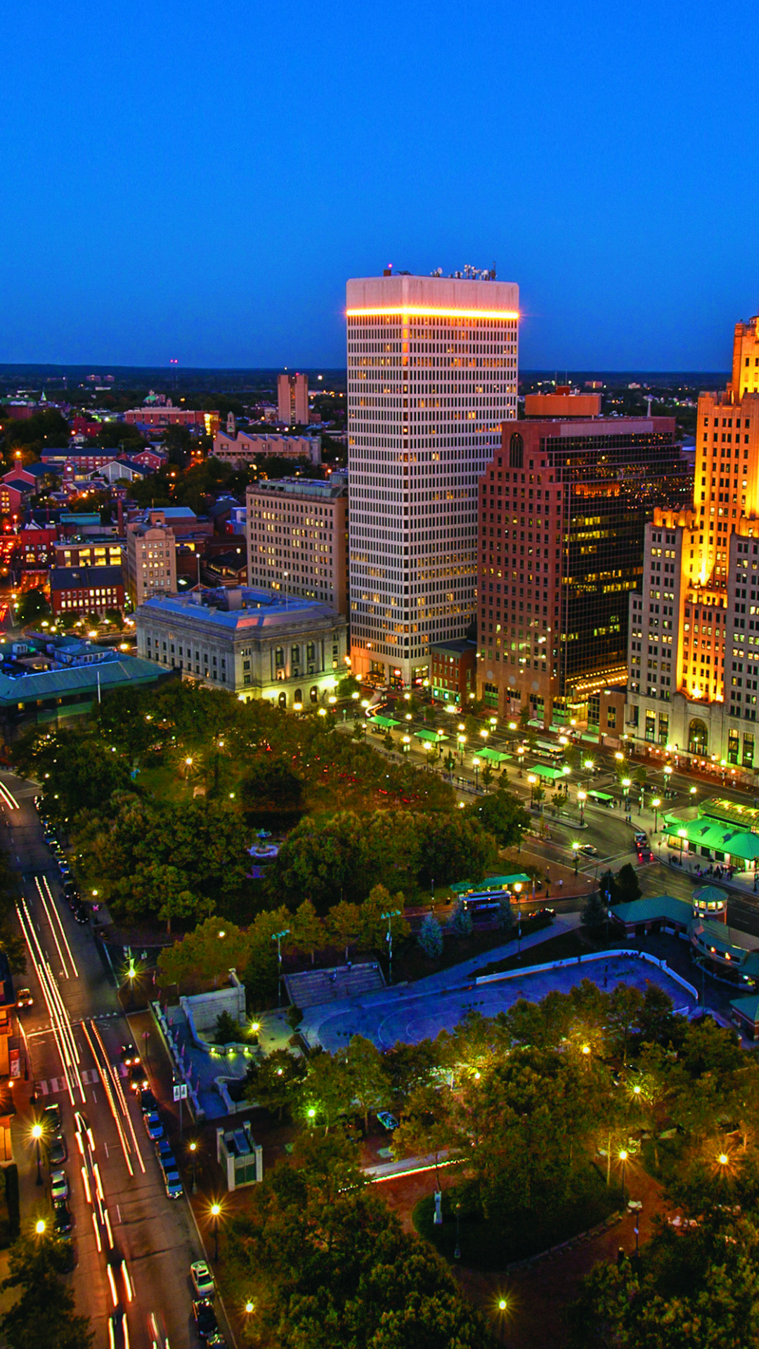 Free download, Providence Rhode Island, Night skyline, Urban beauty, 1080x1920 Full HD Phone