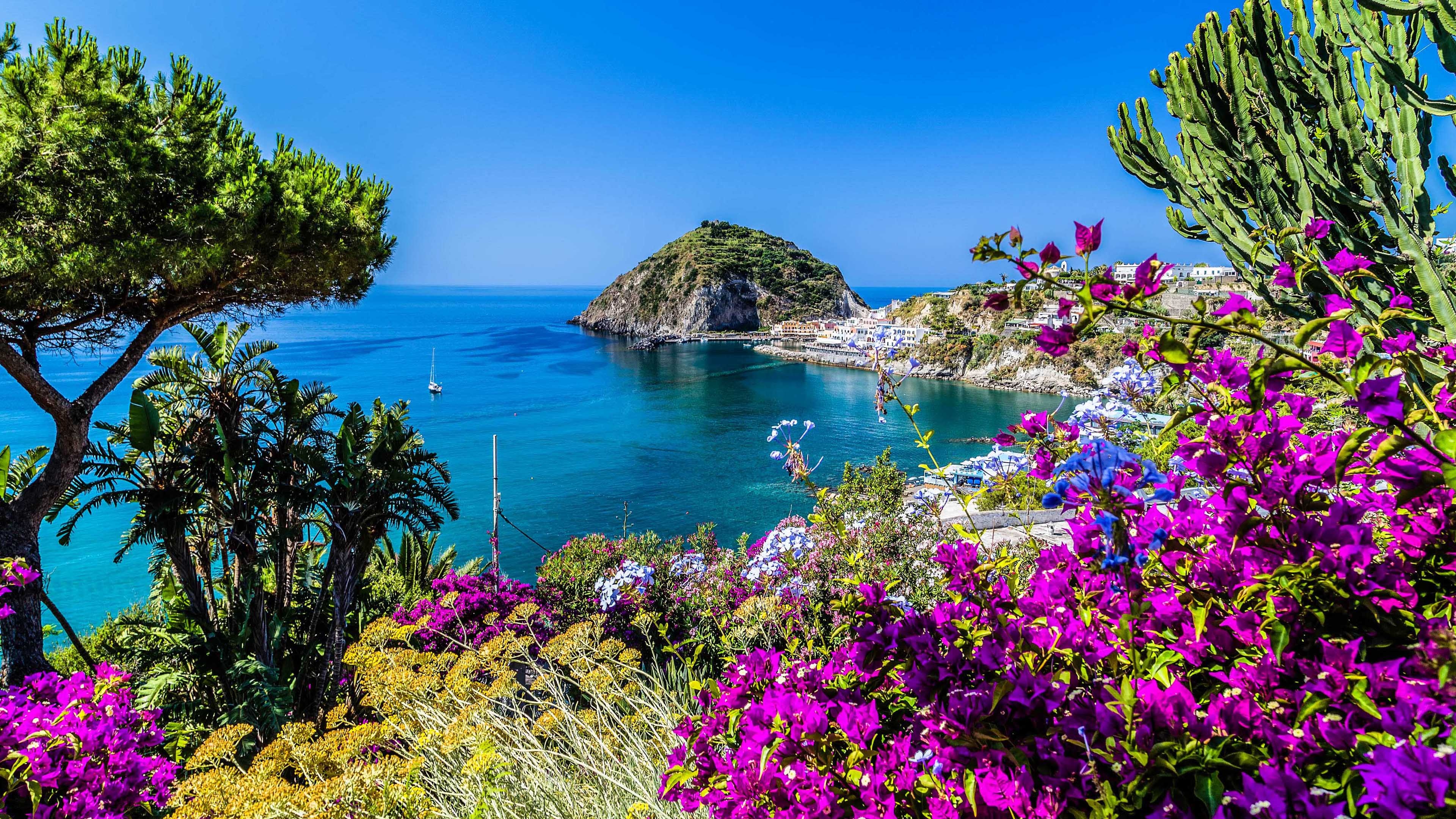 Volcanic Island, Beach Kartamana, Maronti, Thermal Waters, 3840x2160 4K Desktop