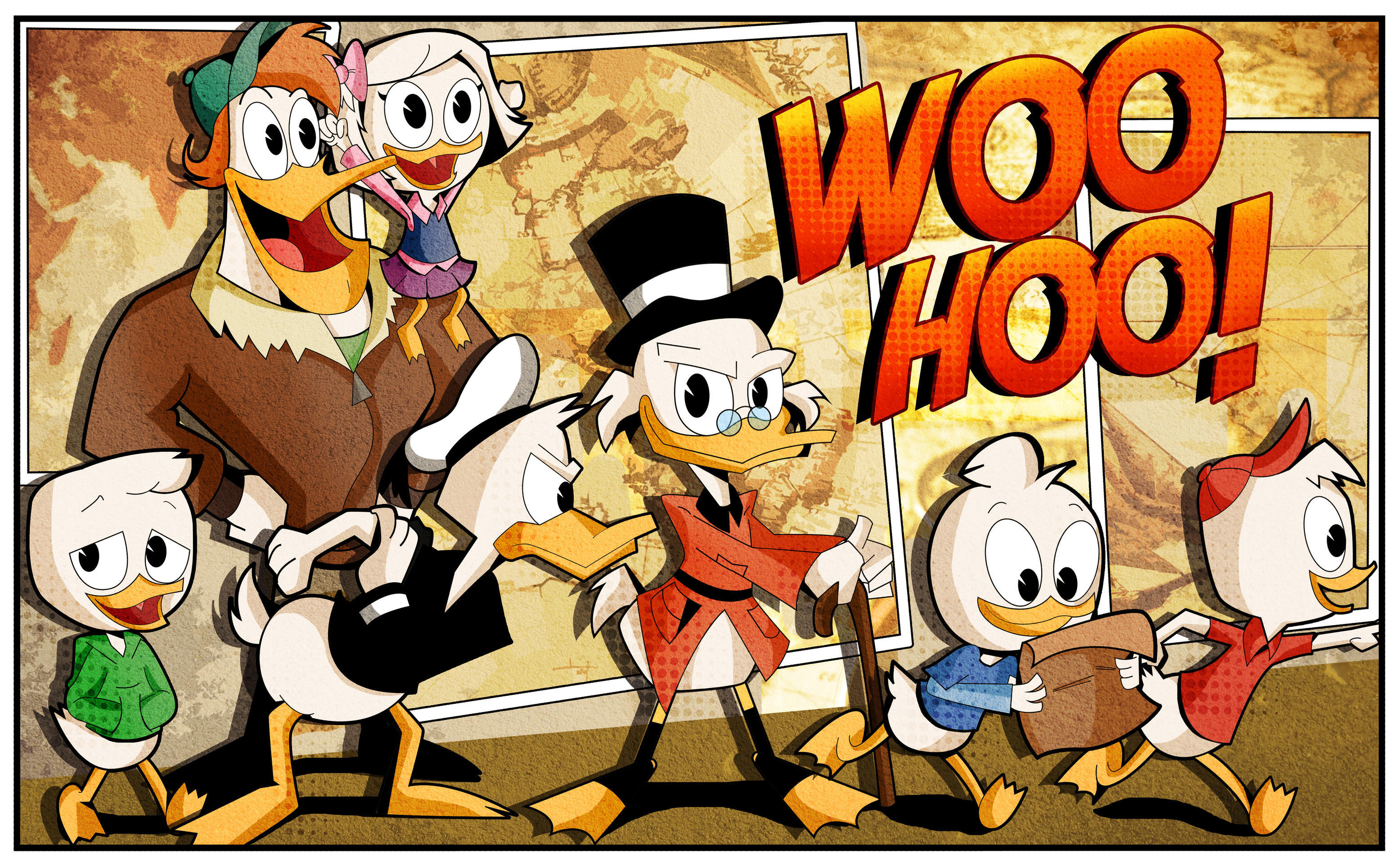 Launchpad McQuack, Dewey duck, Huey duck, Scrooge mcduck, 3110x1930 HD Desktop