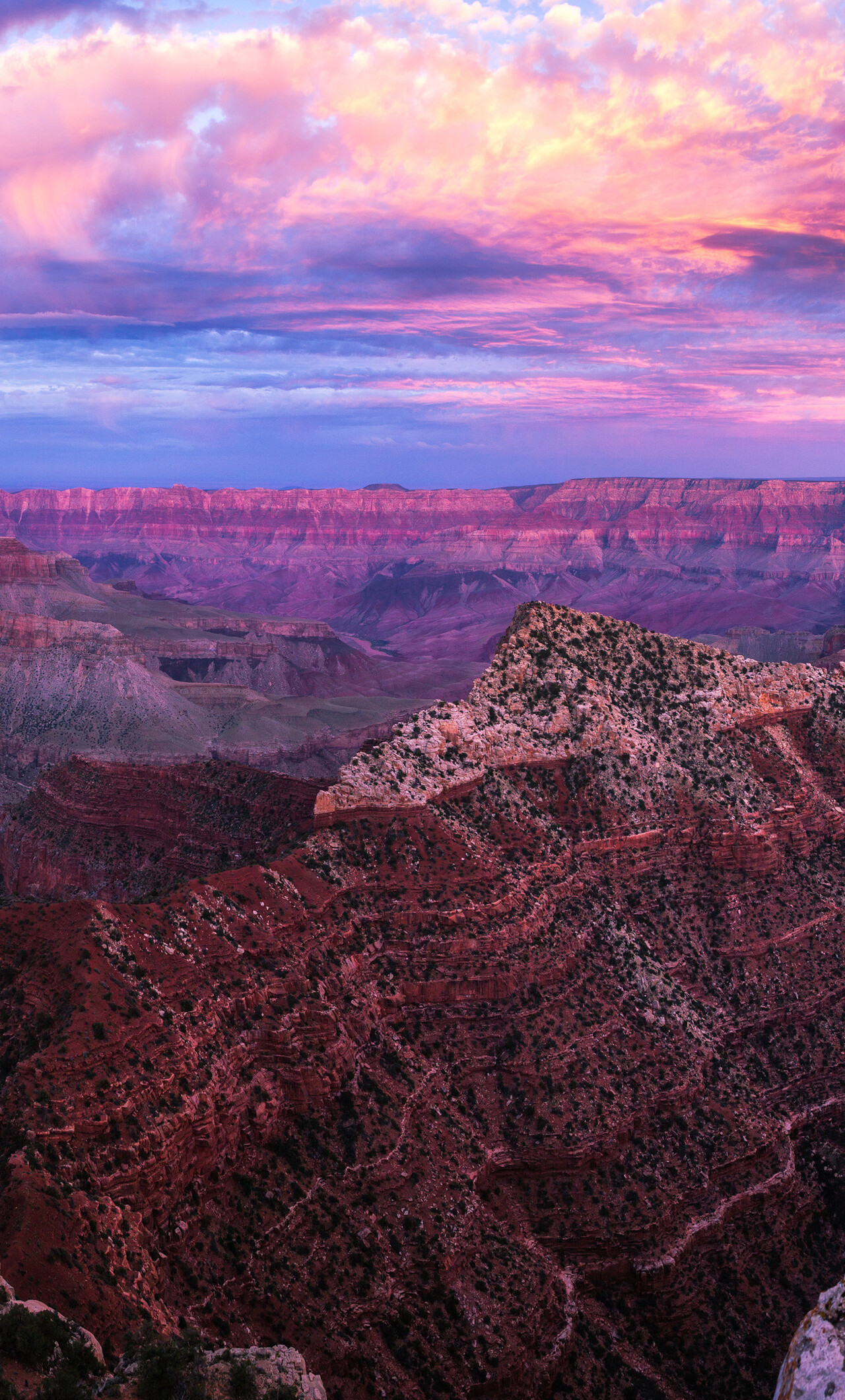 Grand Canyon, Breathtaking sunset, Inspiring landscapes, Nature's grandeur, 1280x2120 HD Phone