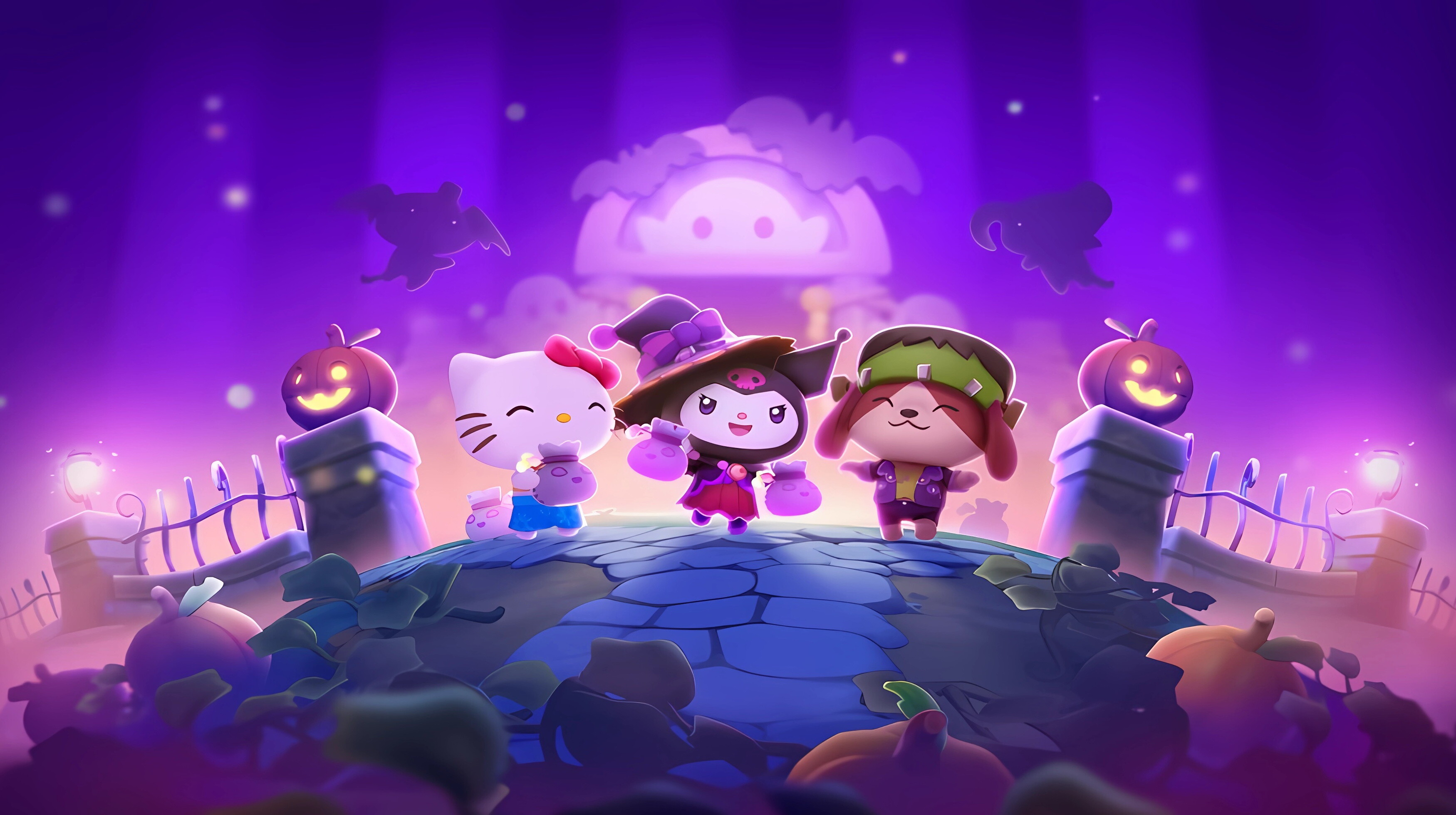 Friends, Hello Kitty Halloween Wallpaper, 3500x1960 HD Desktop