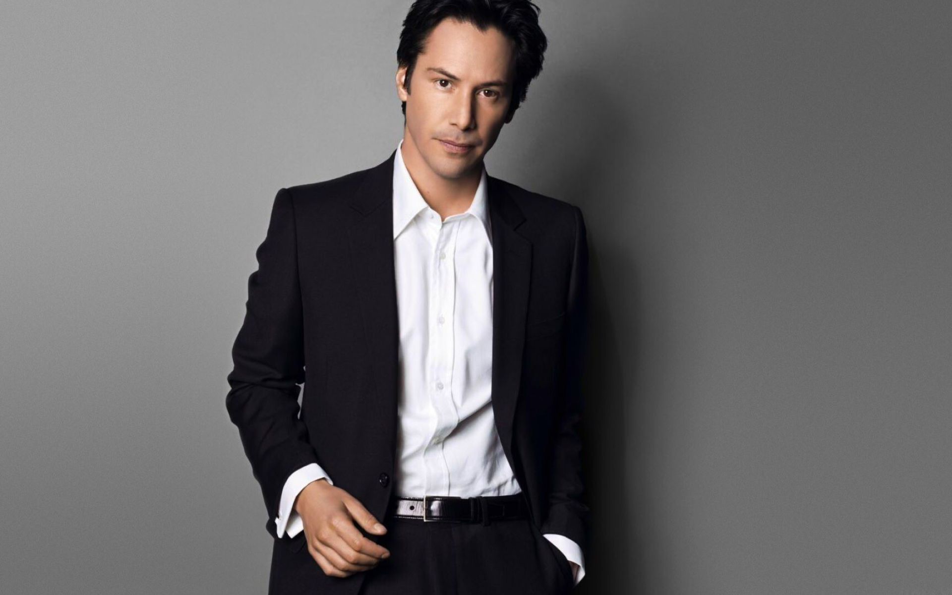 Keanu Reeves, Male Celebrity, Black and White, Hollywood Icon, 1920x1200 HD Desktop