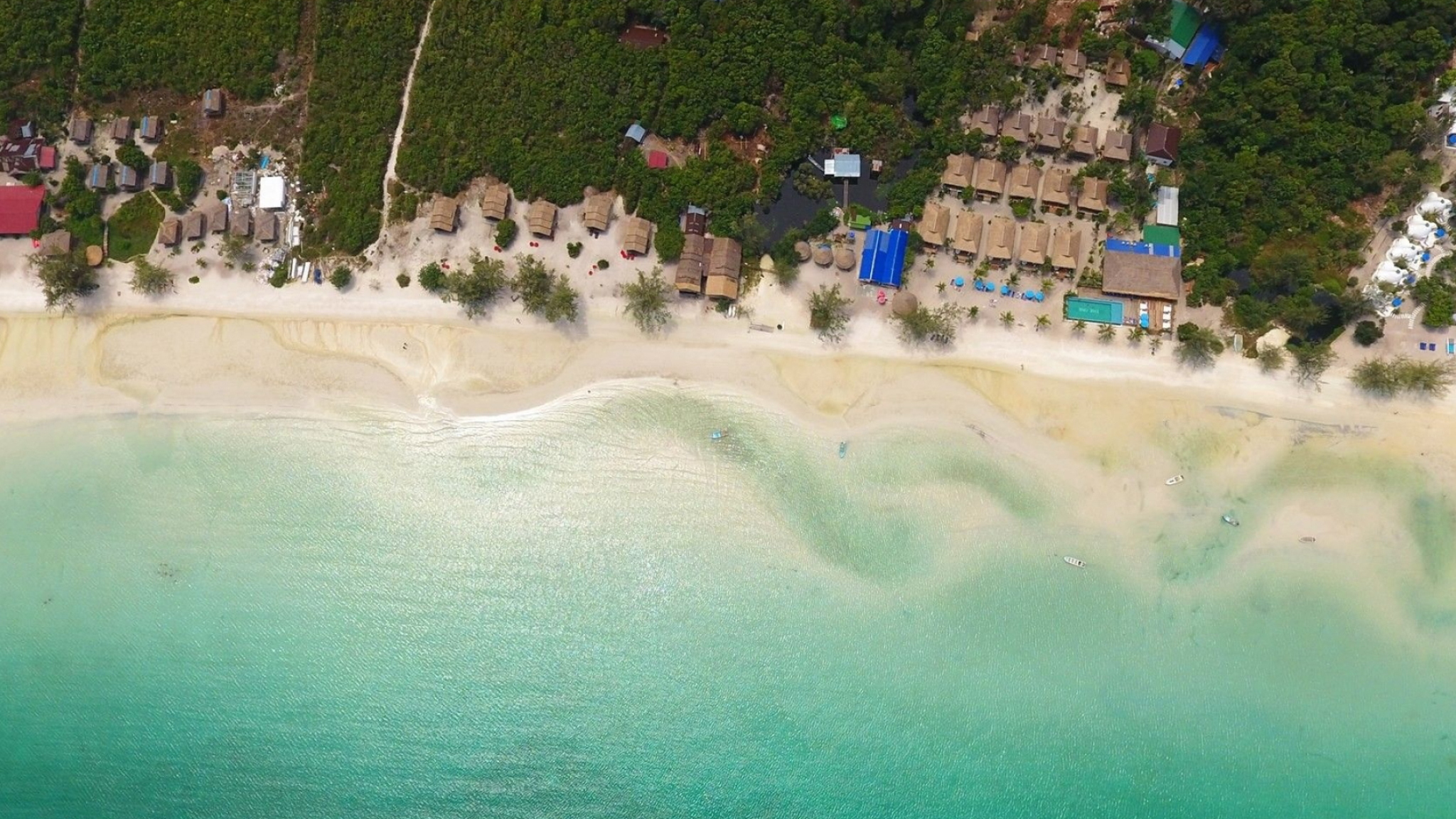 Koh Rong Samloem, Photos, Cambodia, Beach bungalows, 2050x1160 HD Desktop