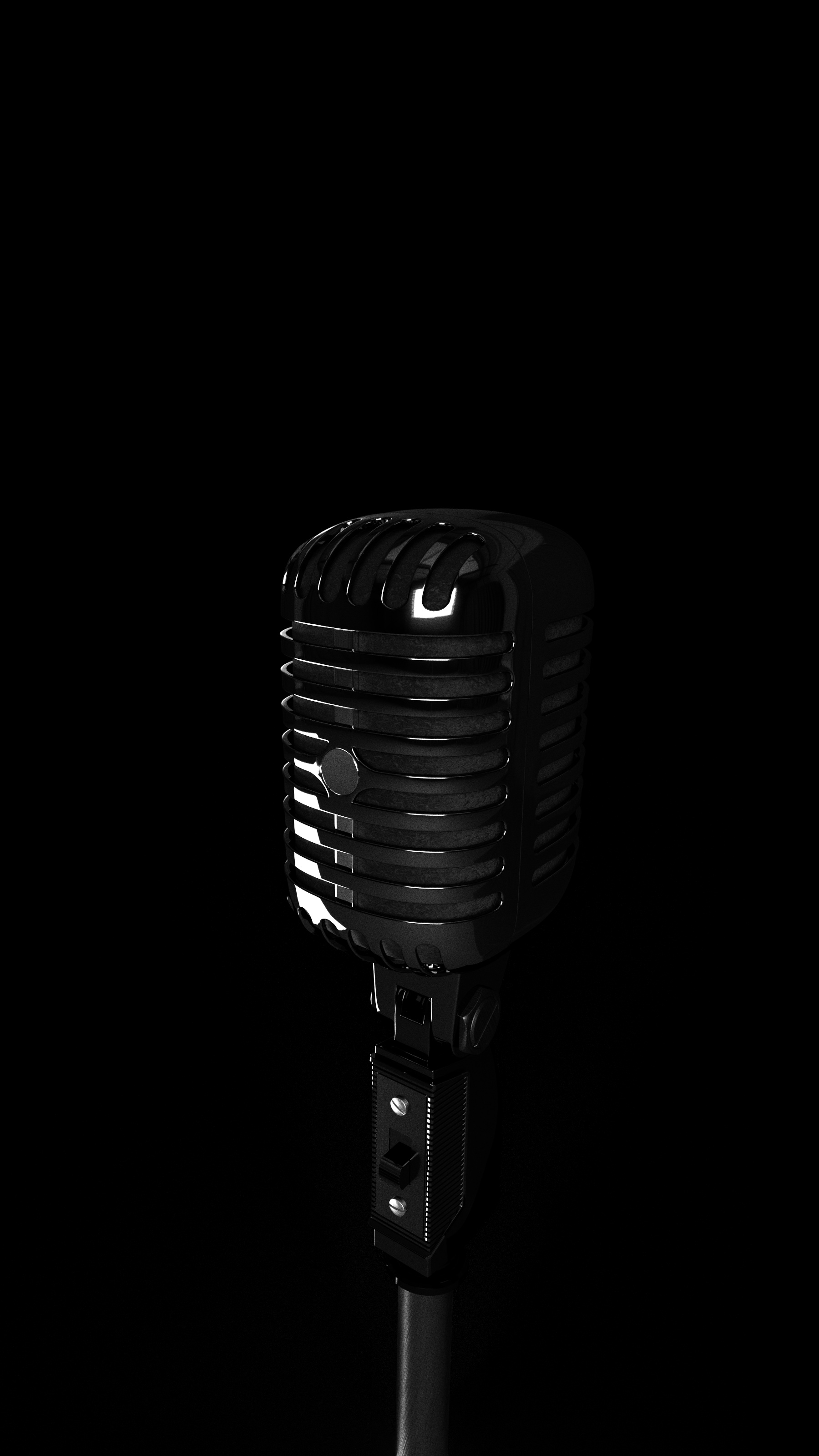 Retro style, Old-school microphone, Vintage aesthetics, Artistic background, 1800x3200 HD Phone