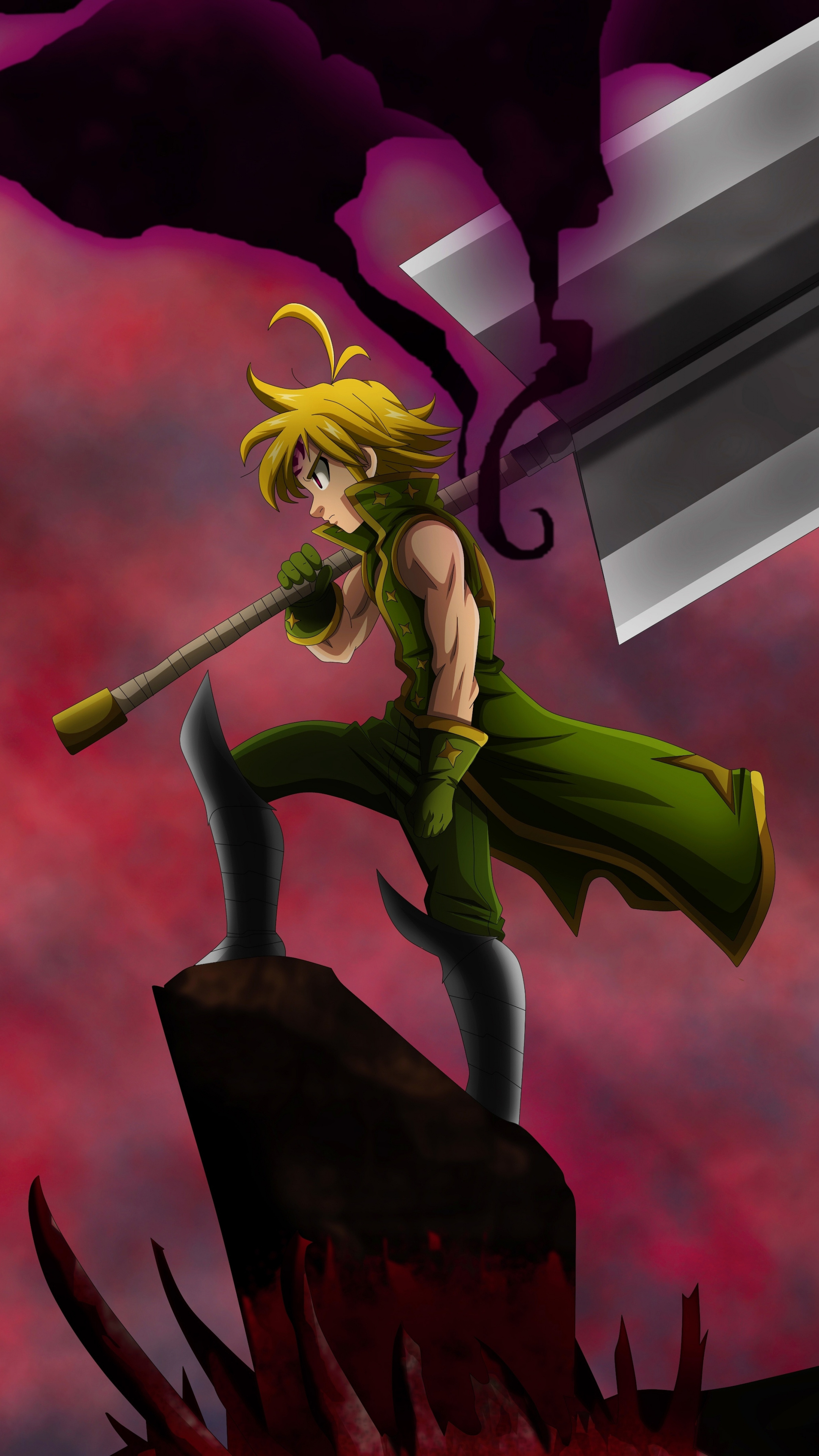 Meliodas, Seven Deadly Sins, Anime Boy, Sony Xperia, 2160x3840 4K Phone