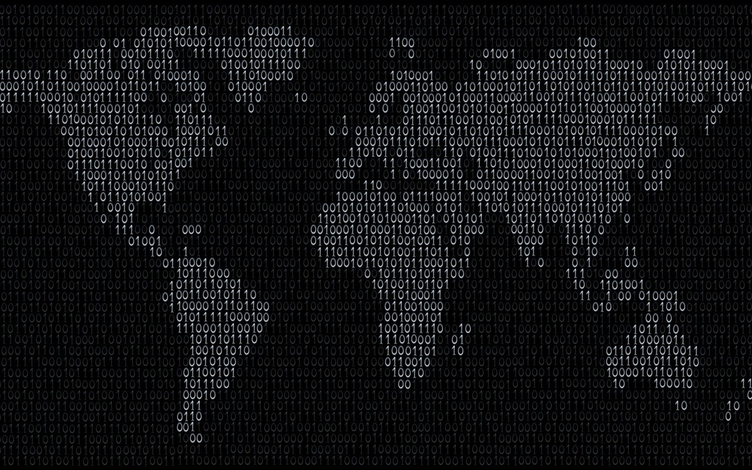 Binary code, Global Map Wallpaper, 2560x1600 HD Desktop