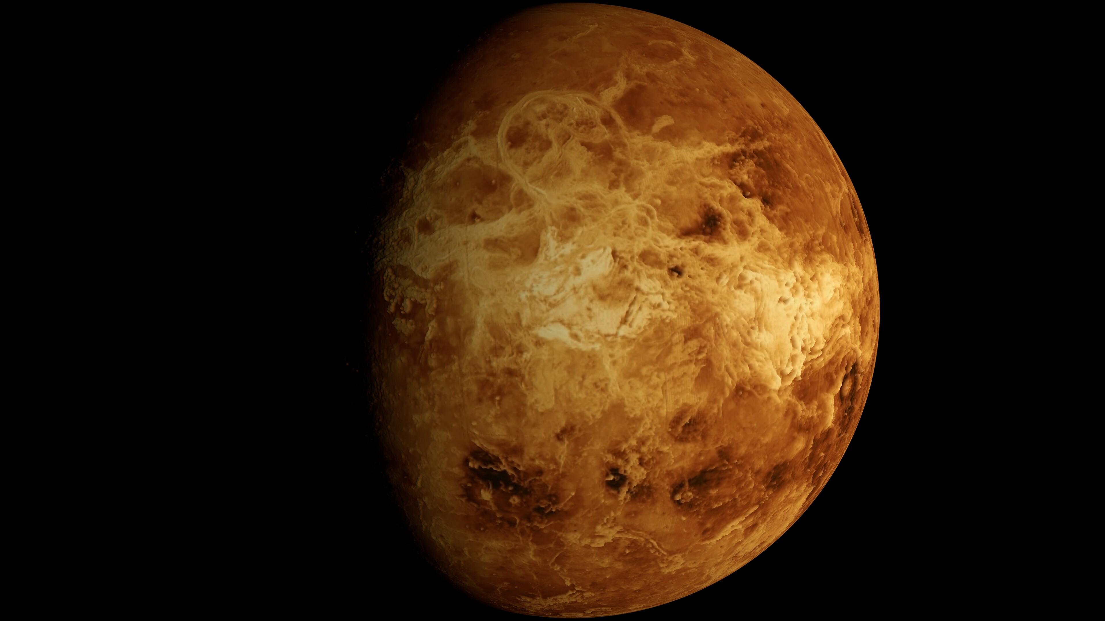 Venus, Hellish planet, Intense space wallpapers, Fiery landscapes, 3840x2160 4K Desktop