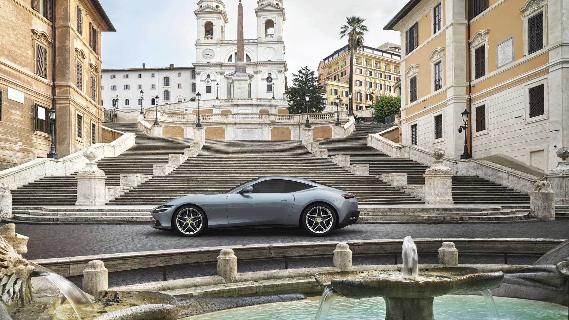 Spanish Steps, Roma versus Conti GT Speed DBS, Exciting drag race, 1920x1080 Full HD Desktop