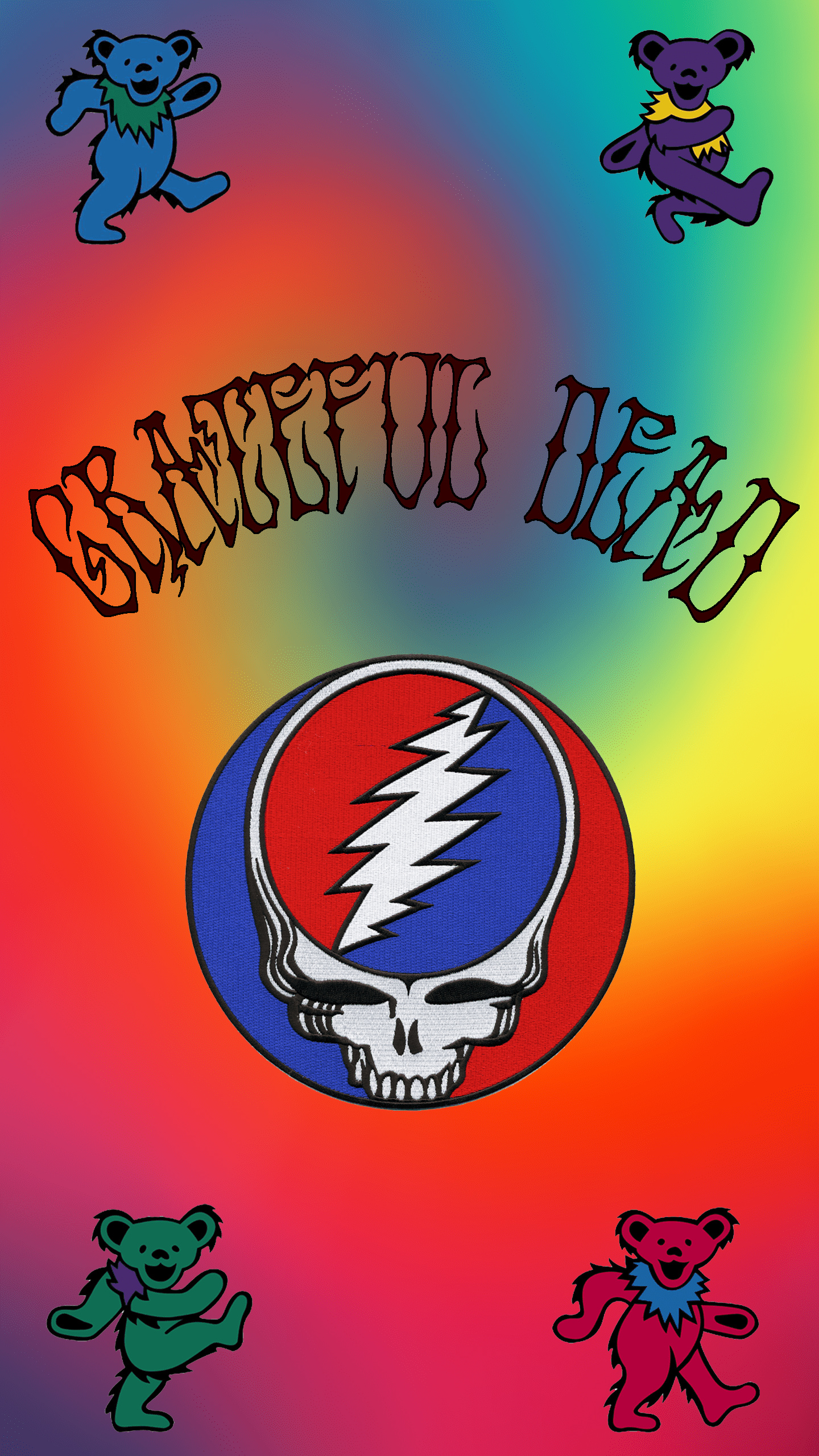 Grateful Dead, Vibrant band visuals, Psychedelic rock legends, Grateful Dead wallpaper, 1440x2560 HD Phone