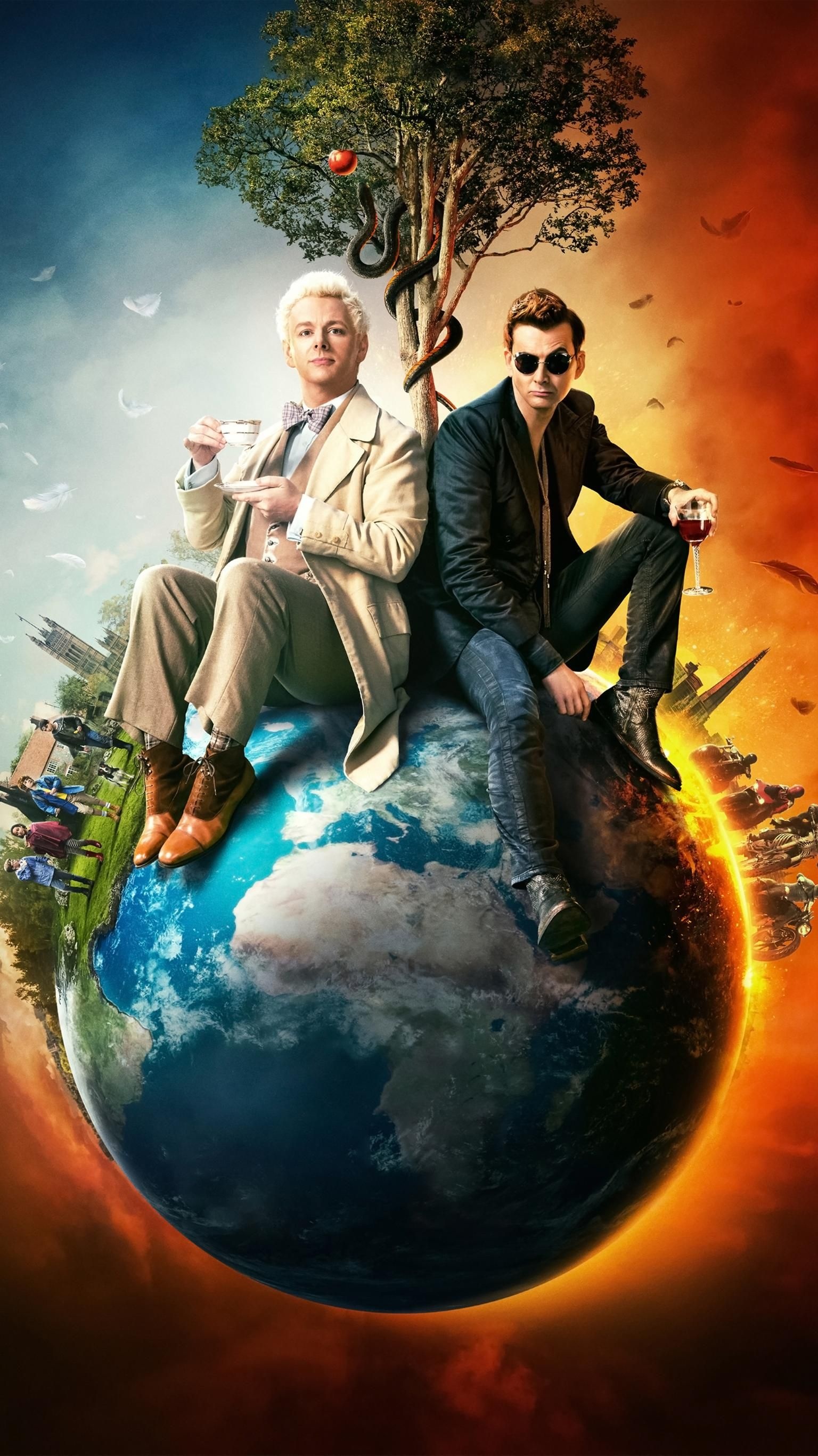 Michael Sheen, Phone wallpaper, Moviemania movie wallpapers, Good omens book, 1540x2740 HD Phone