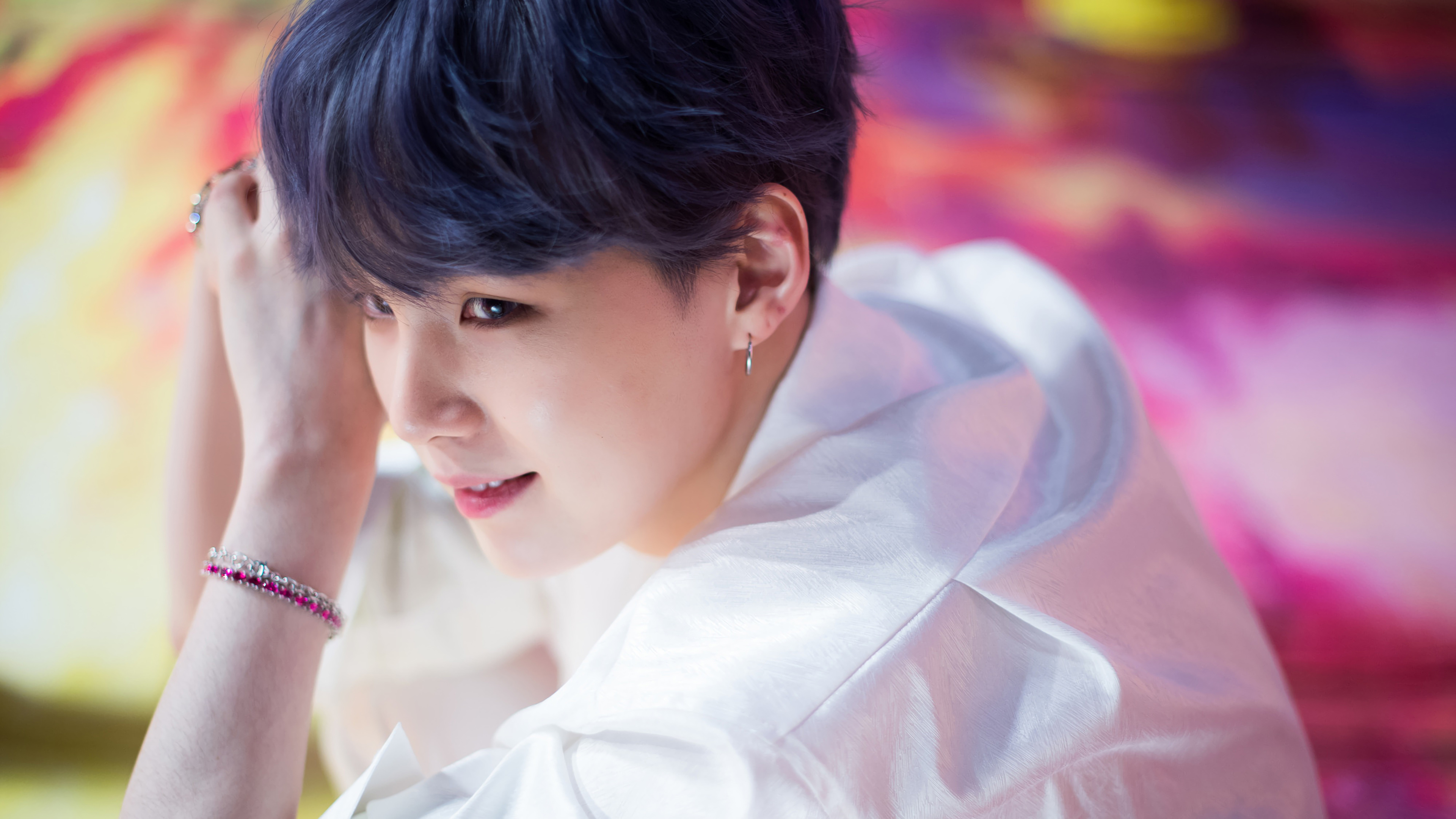 Suga (BTS), Boy with Luv, Aesthetic wallpaper, Captivating artist, 3840x2160 4K Desktop