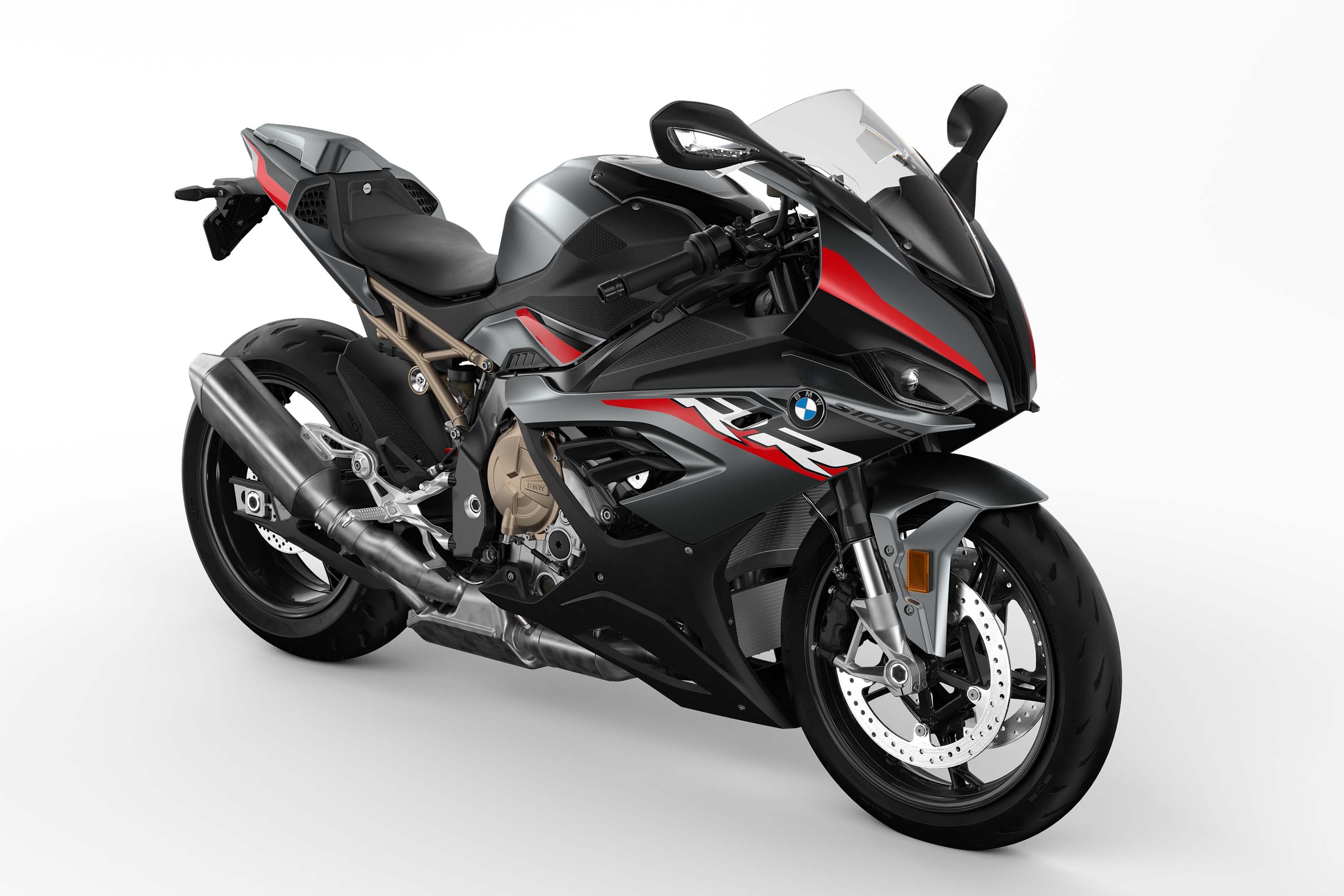 BMW S 1000 RR, 4k black bikes, Sports bikes, White background, 3000x2010 HD Desktop