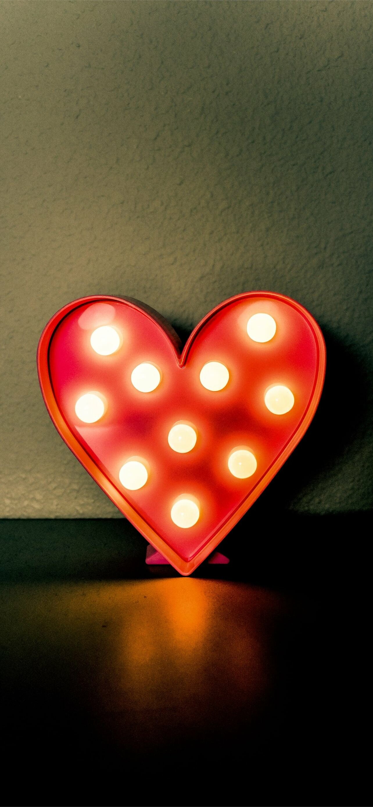 LED lamp, Valentine's Day Wallpaper, 1290x2780 HD Phone