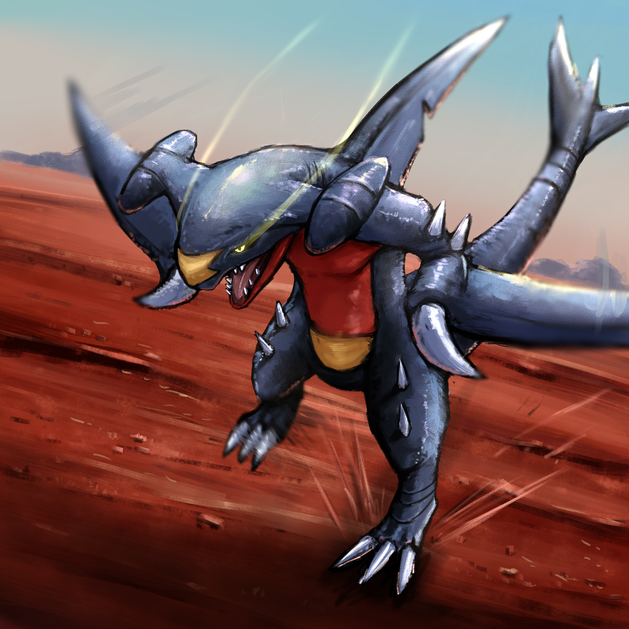 Garchomp Pokmon, Zerochan anime image, Character design, Garchomp artwork, 2000x2000 HD Phone