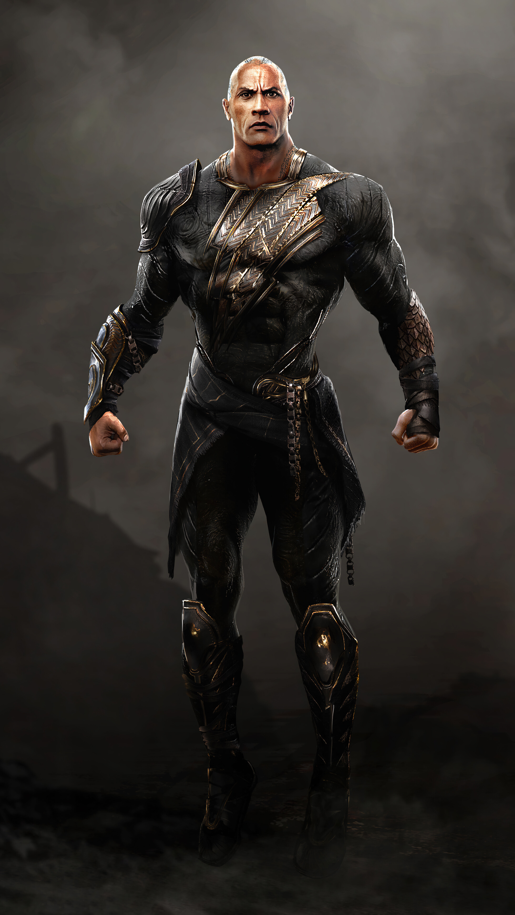 Black Adam movie, PC desktop wallpaper, Dwayne Johnson, 2160x3840 4K Phone