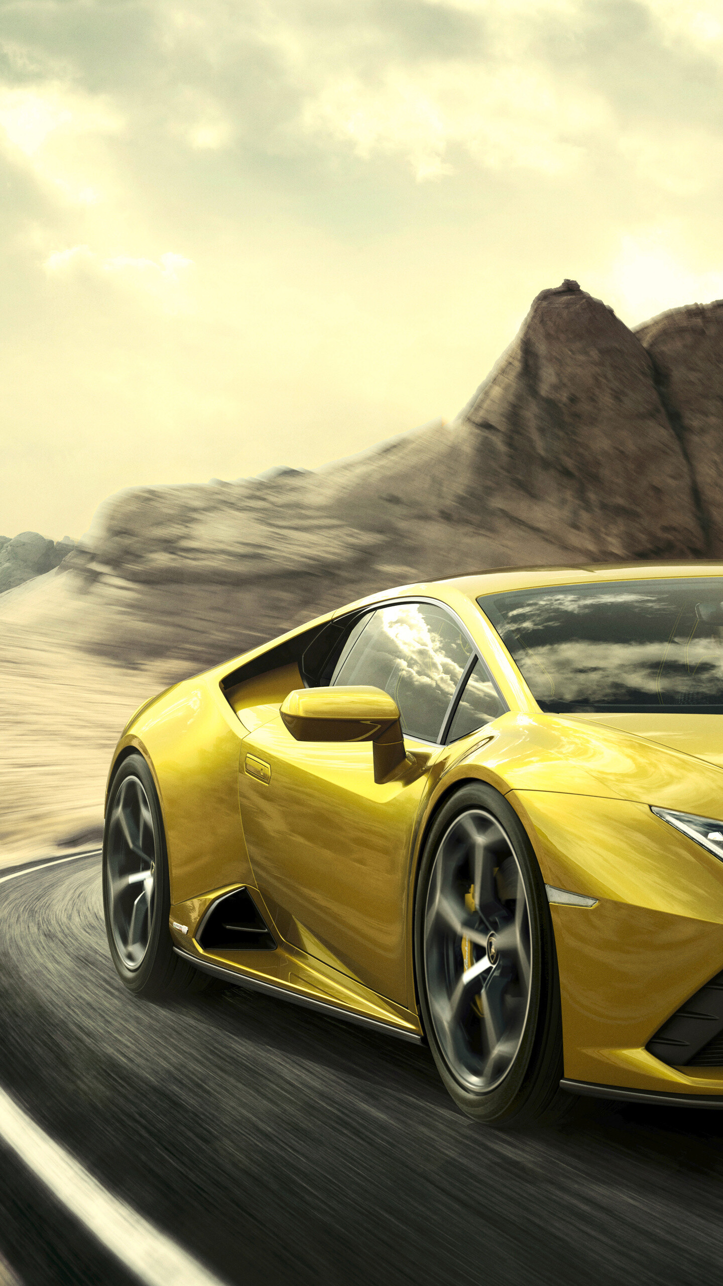 Huracan EVO RWD, Gold Lamborghini Wallpaper, 1440x2560 HD Phone