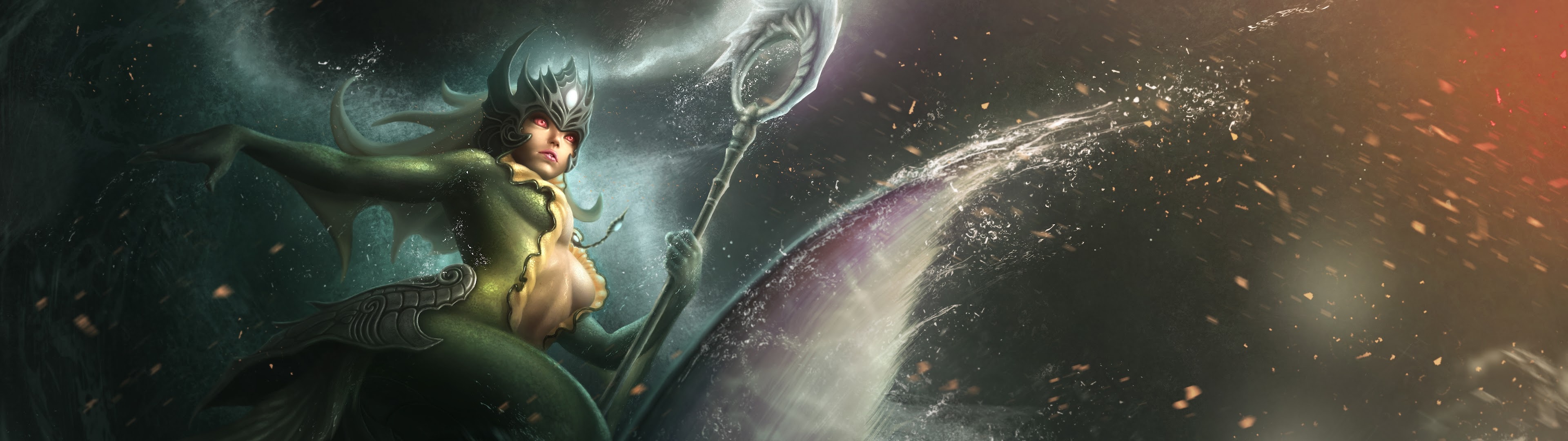 Nami, League of Legends, 8K wallpaper, 6, 3840x1080 Dual Screen Desktop