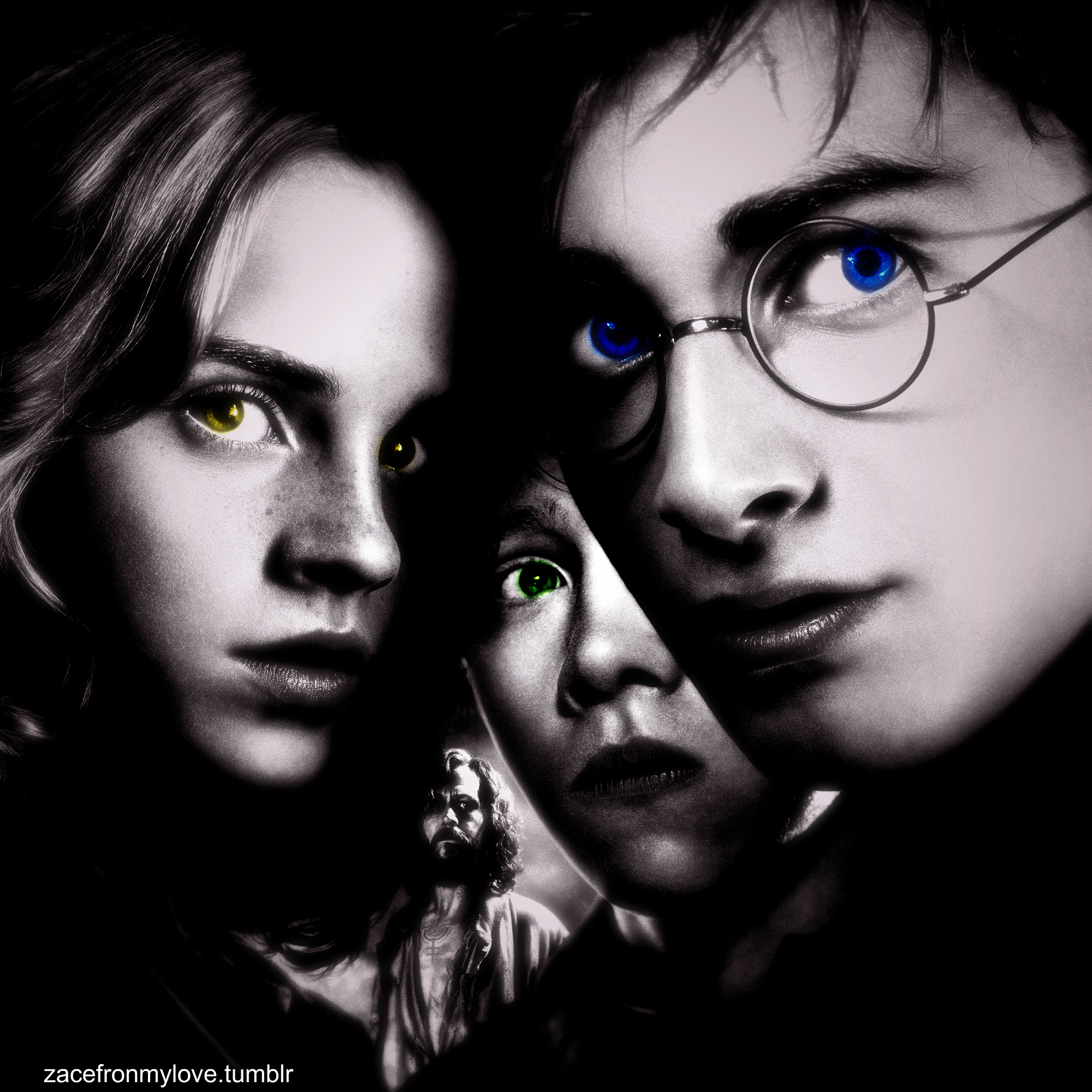 Prisoner of Azkaban, Golden trio, Sirius Black, Fan art, 2000x2000 HD Phone