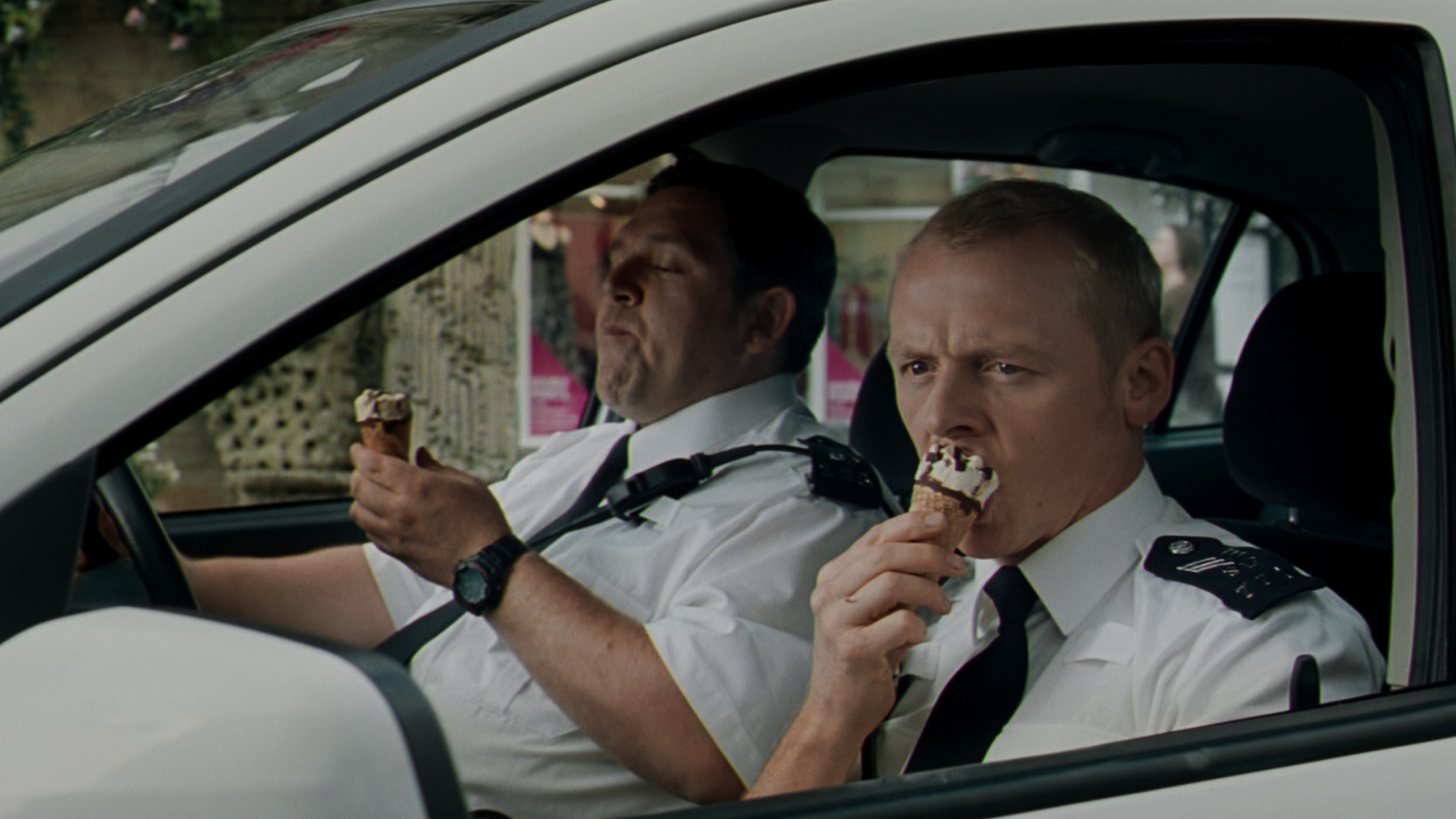 Hot Fuzz, Edgar Wright trilogy, Hilarious dark humor, Epic conclusion, 3840x2160 4K Desktop