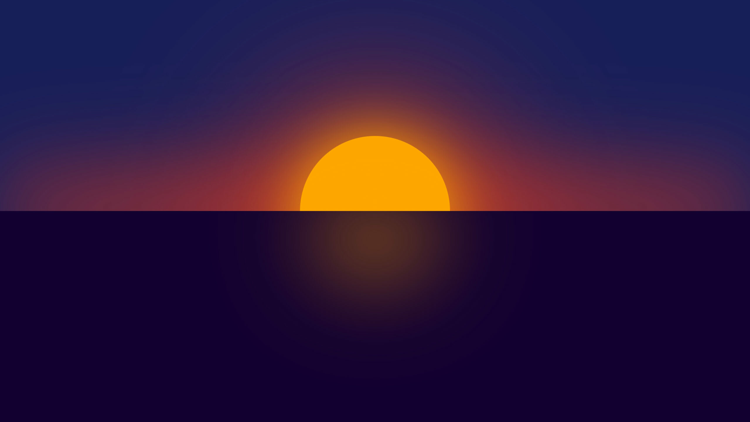 Minimalistic sunset, Clear skies, Serene horizon, Tranquil evening, 2560x1440 HD Desktop