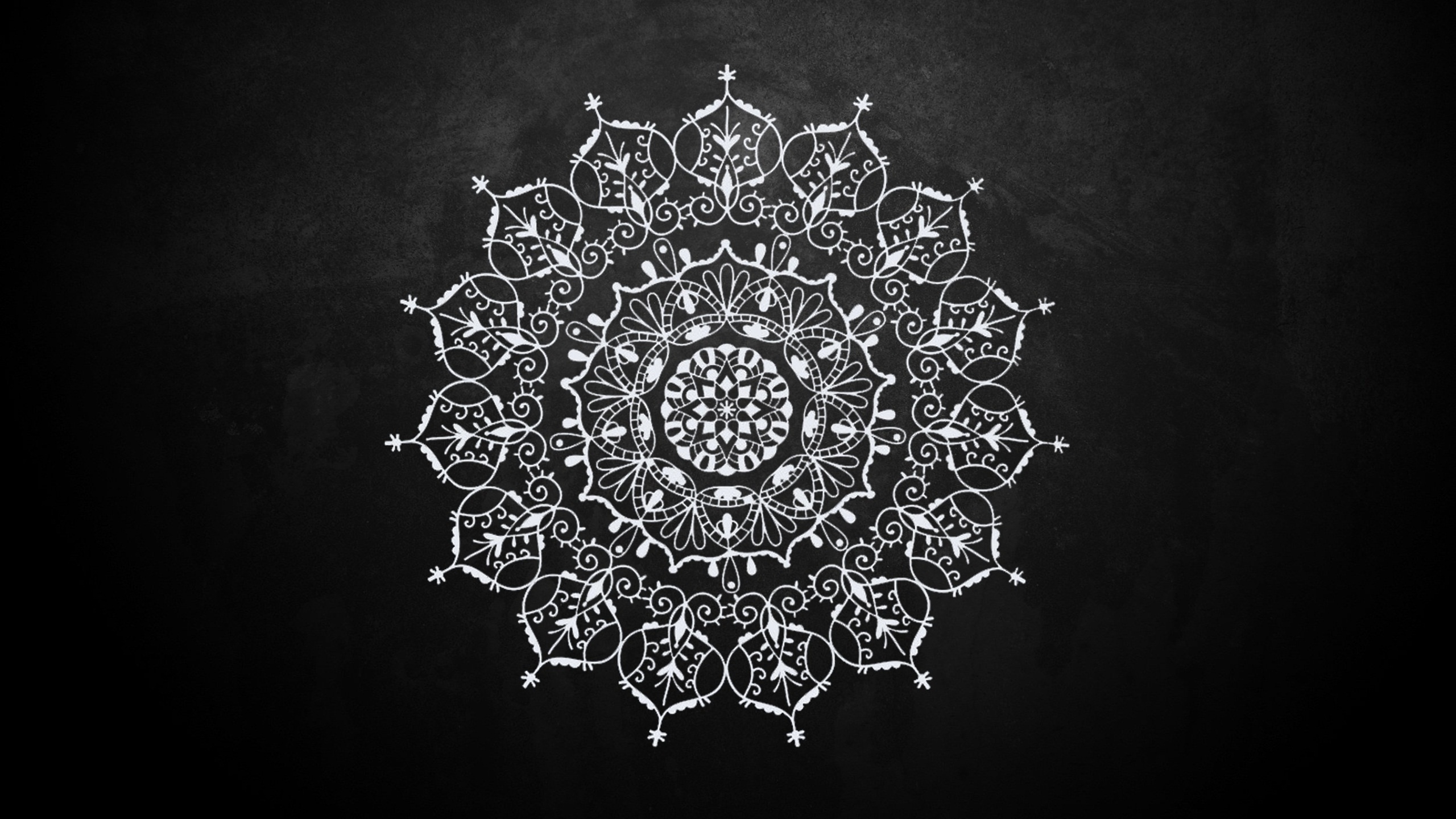 Black and White, Mandalas Wallpaper, 2560x1440 HD Desktop